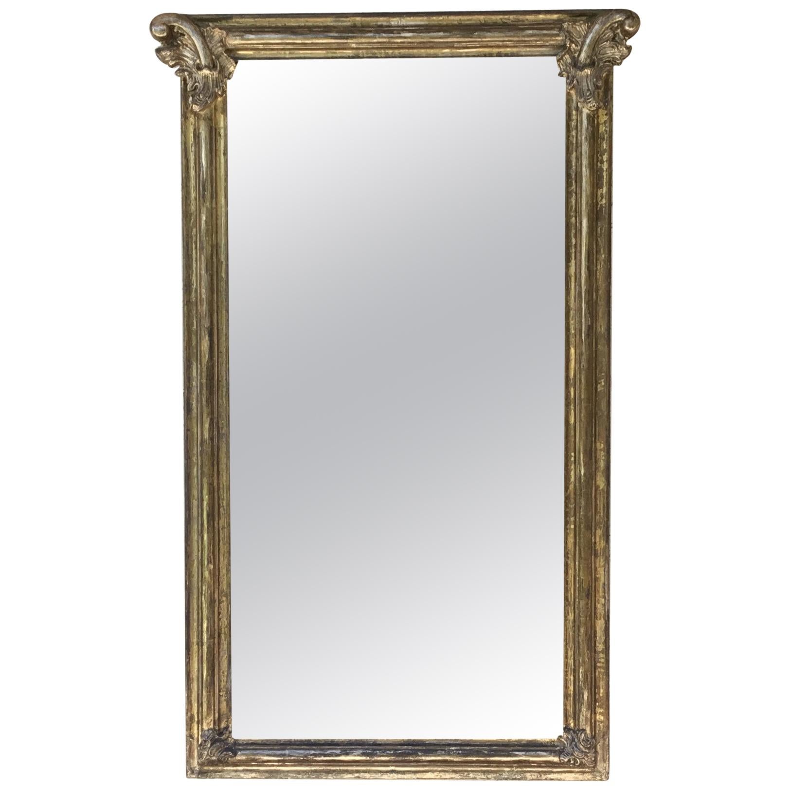 Antique Gold Leaf  Wood Mirror