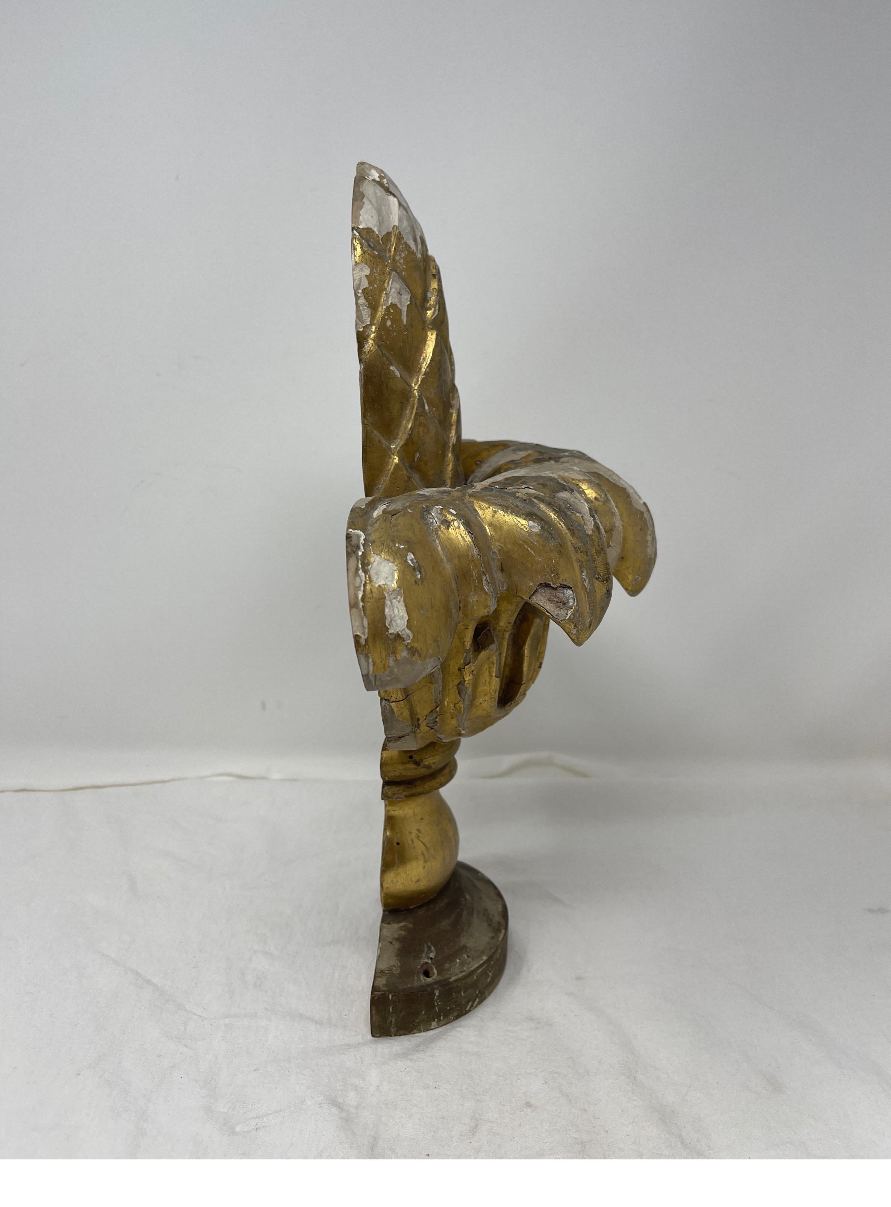 French Antique Gold Leaf Finial For Sale
