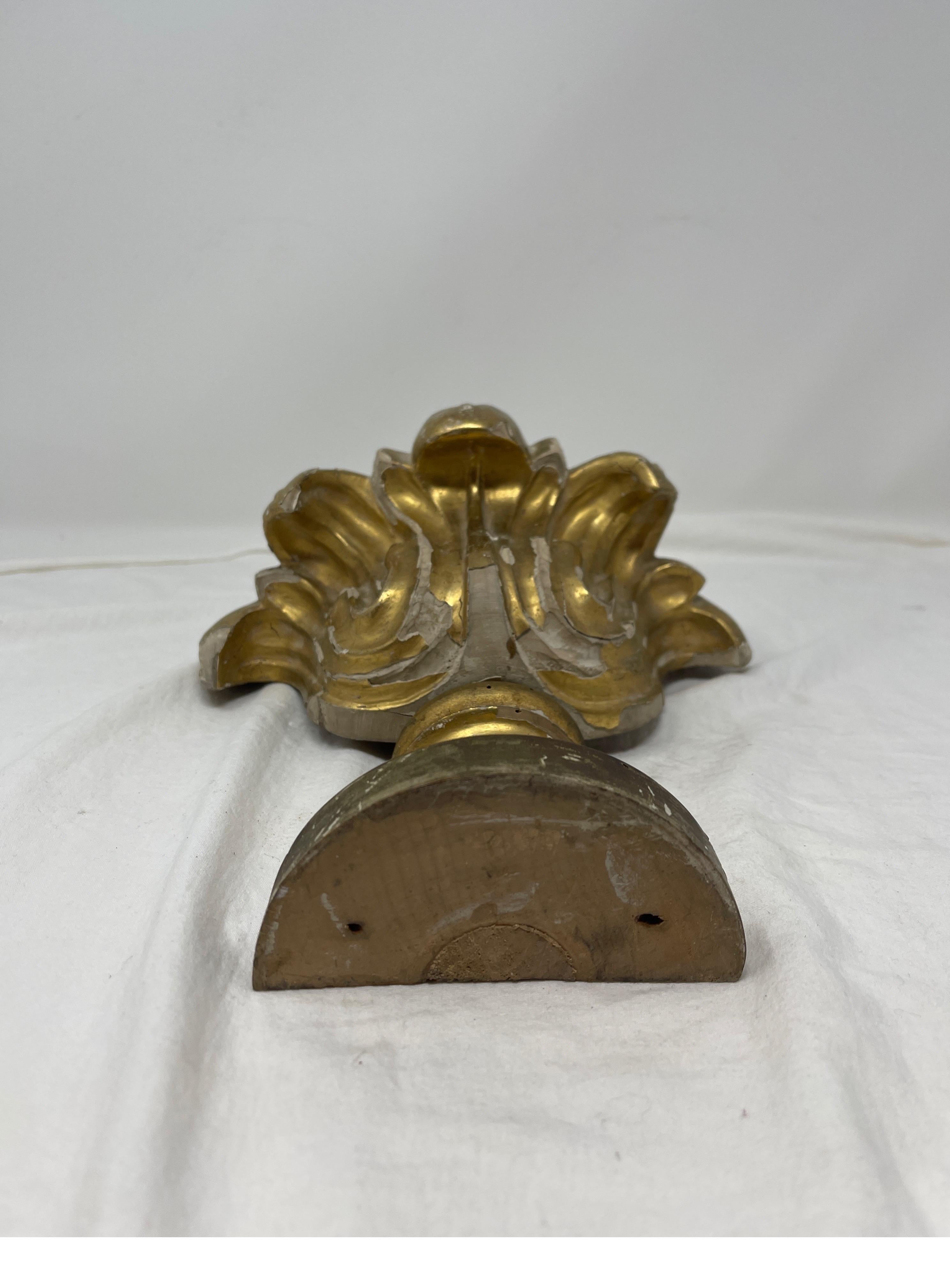 19th Century Antique Gold Leaf Finial For Sale