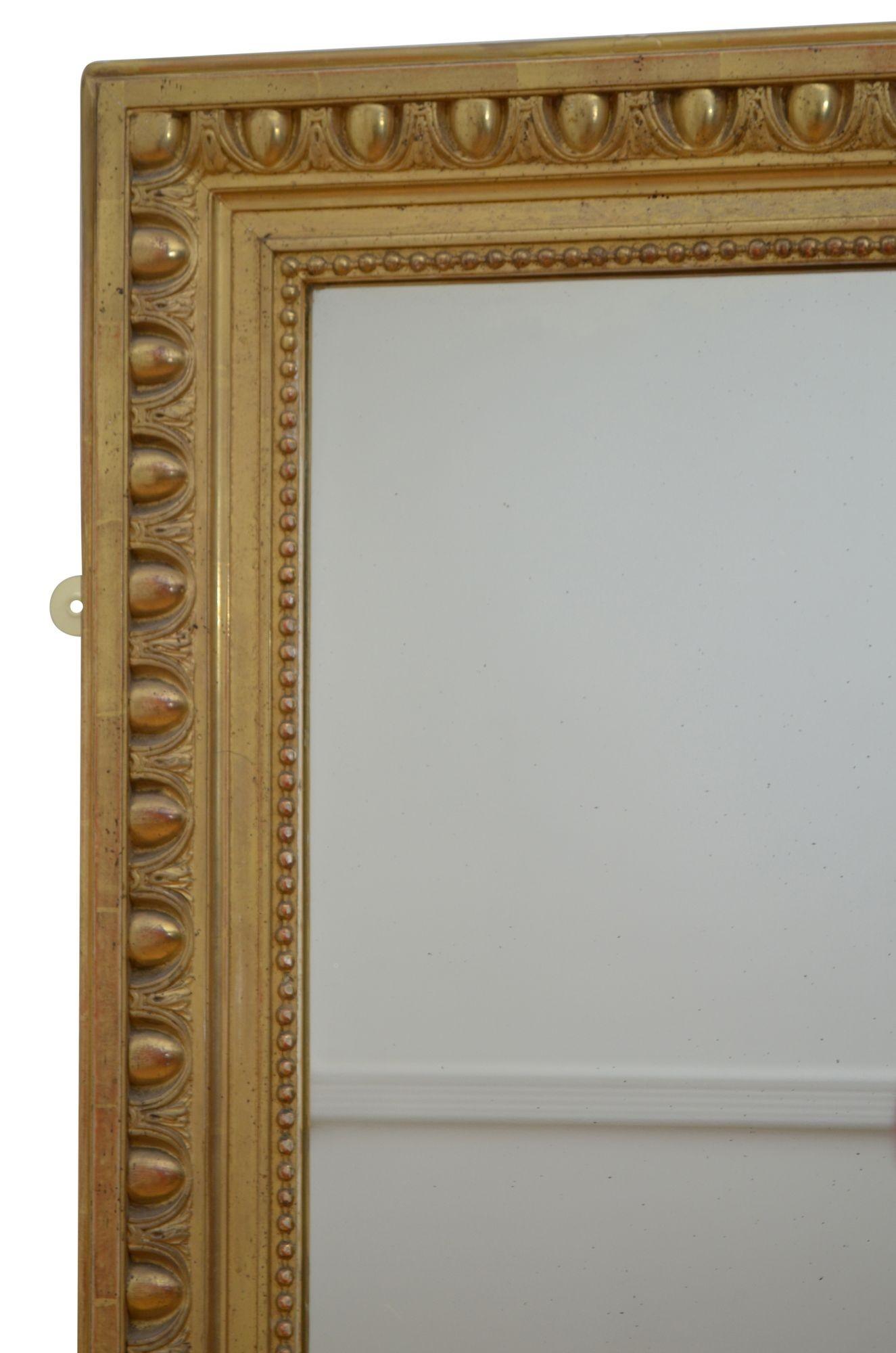 Antique Gold Leaf Wall Mirror H132cm For Sale 1