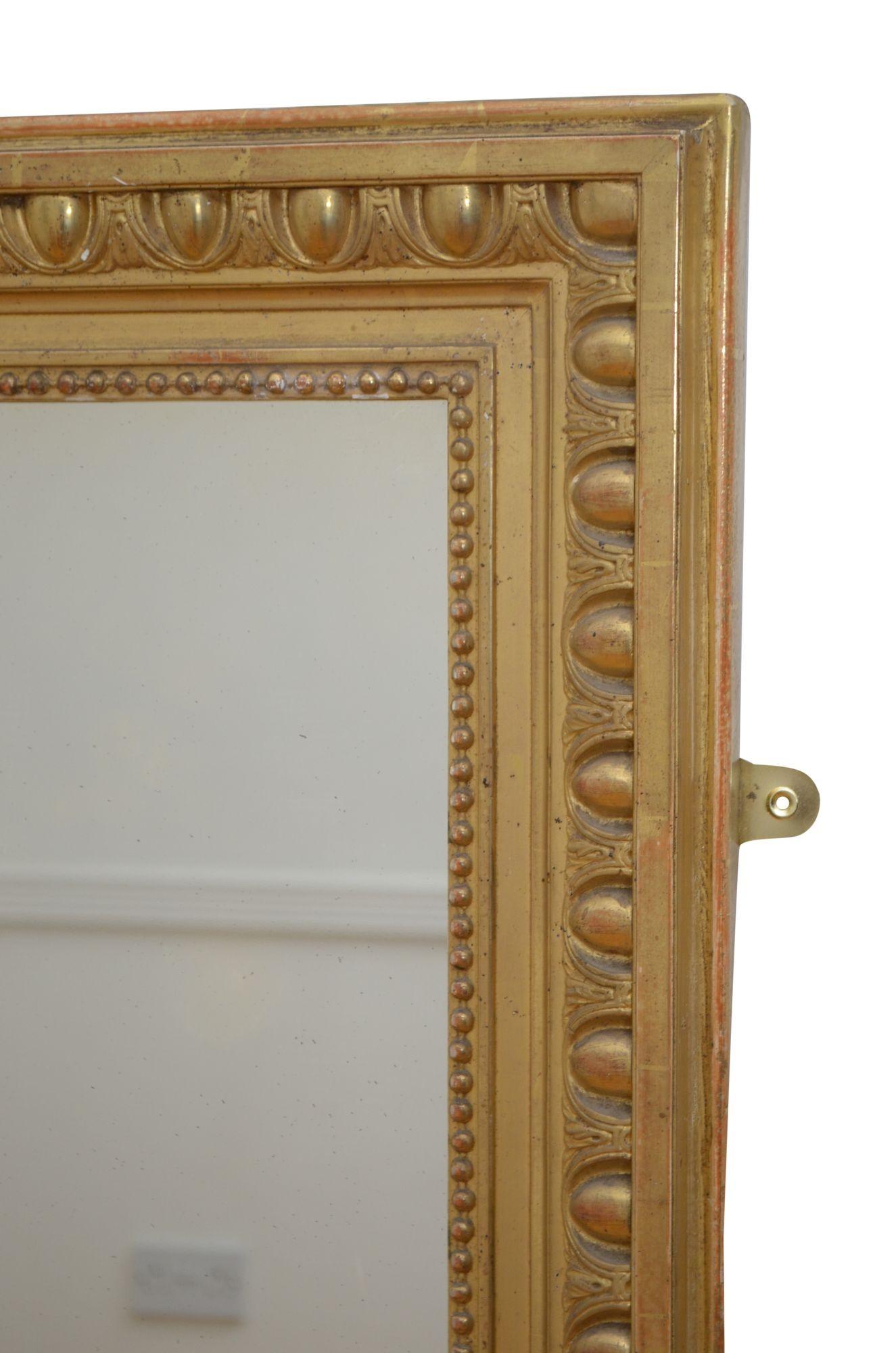 Antique Gold Leaf Wall Mirror H132cm For Sale 3