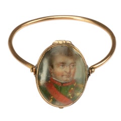 Antique Gold Locket Swivel Ring with Portrait of Napoléon Bonaparte