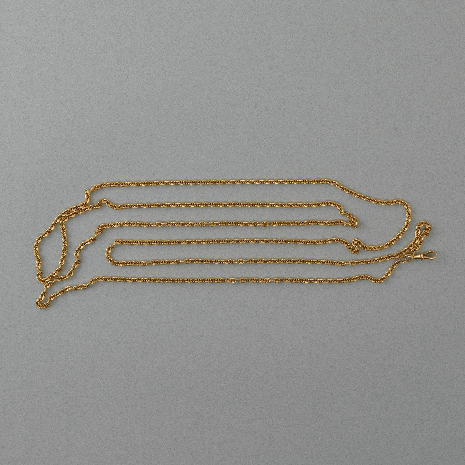 Antique Gold Long Mariner Link Chain 2