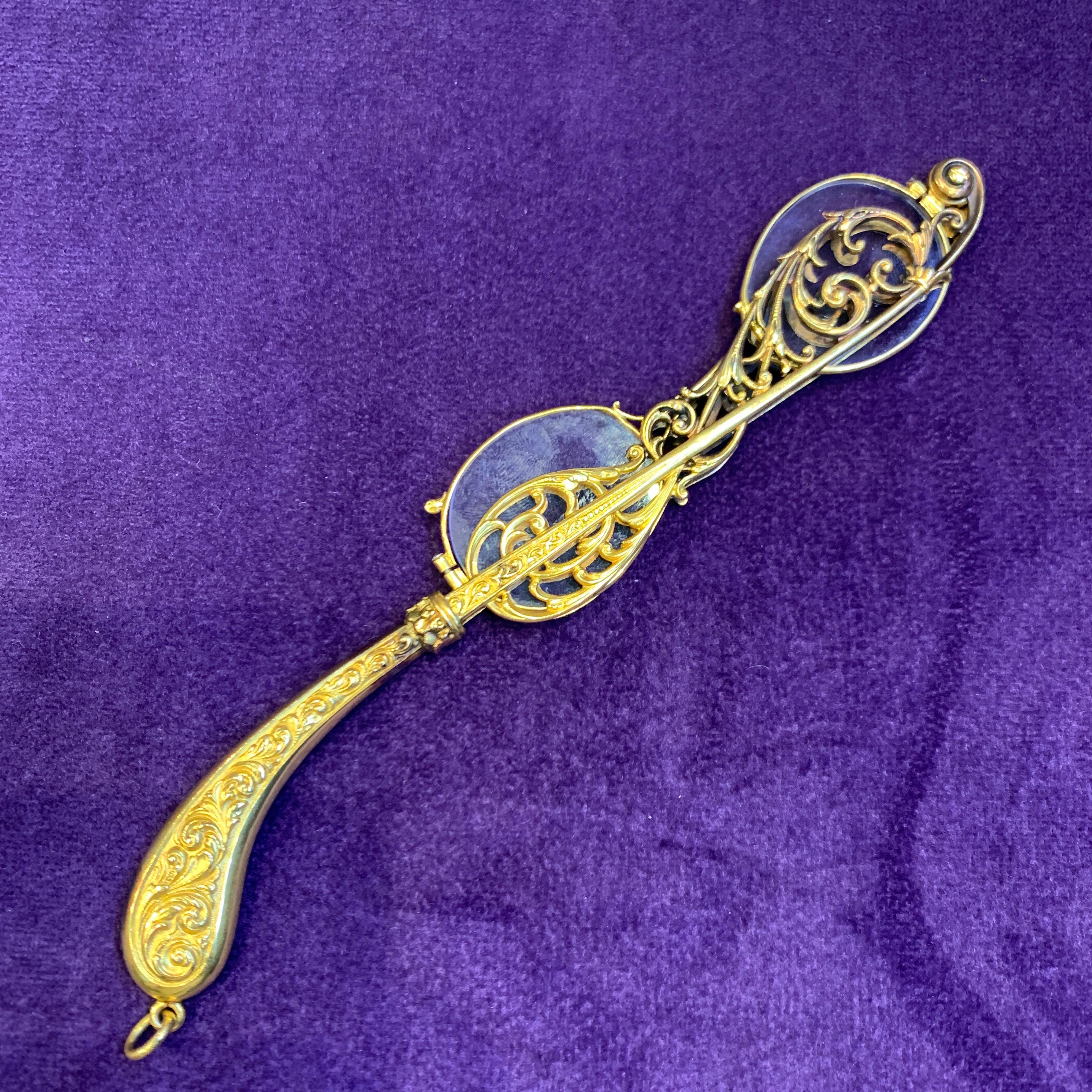 Antike Gold-Lorgnette aus Gold für Damen oder Herren im Angebot