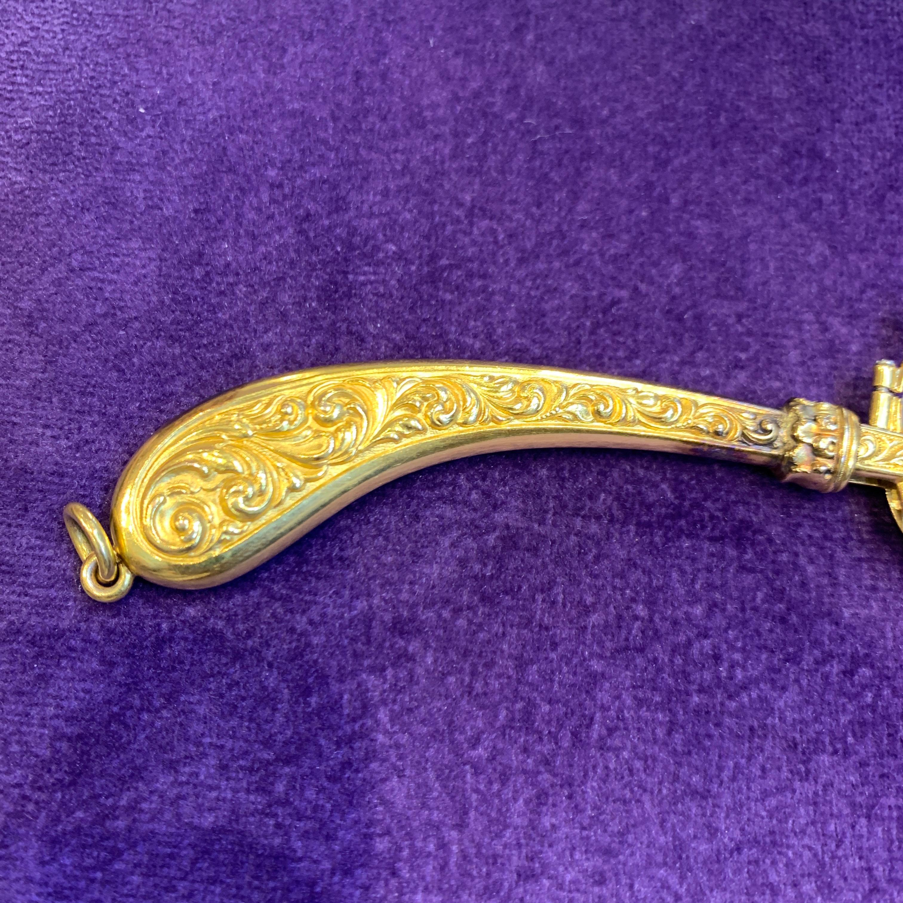 Antique Gold Lorgnette In Excellent Condition For Sale In New York, NY