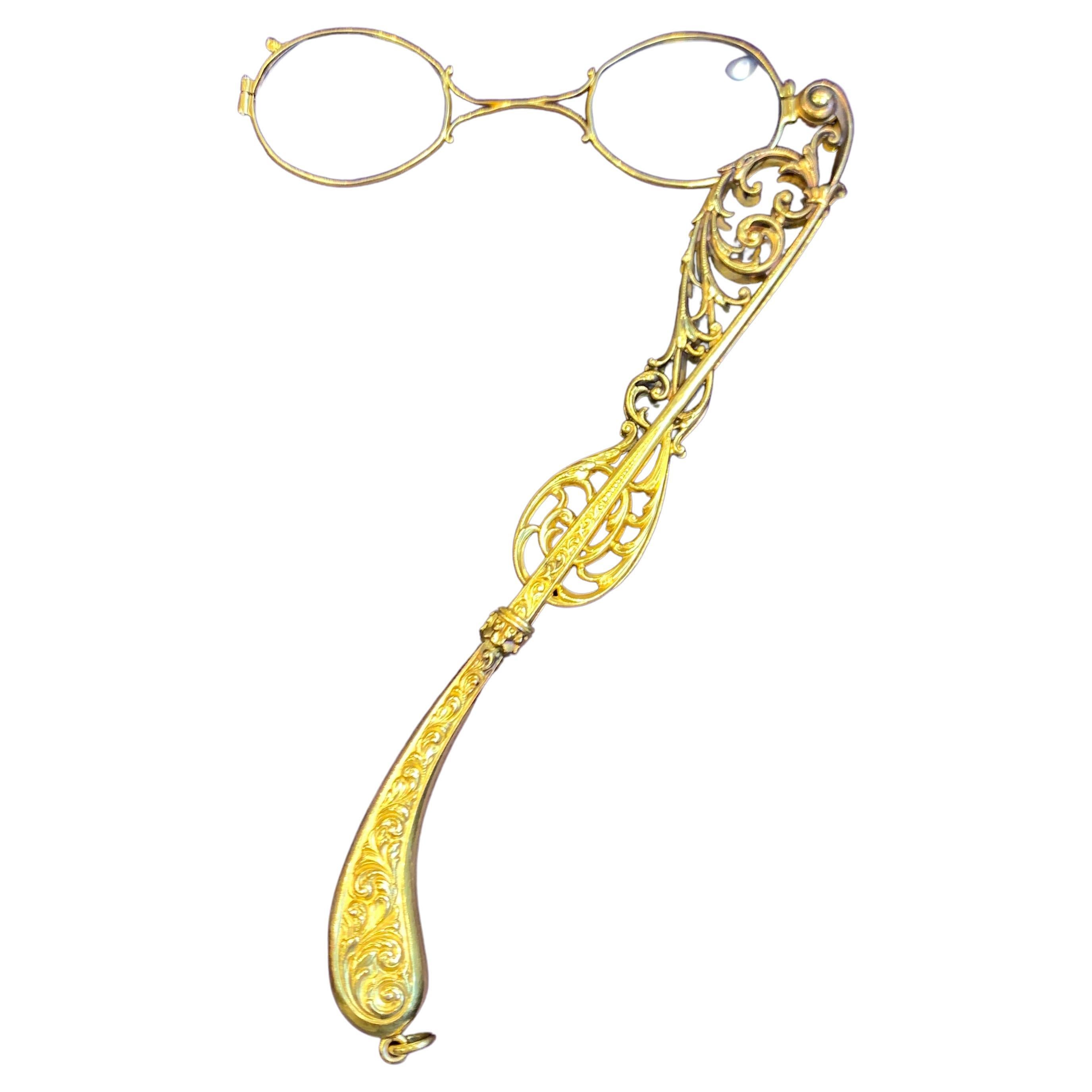 Antique Gold Lorgnette For Sale