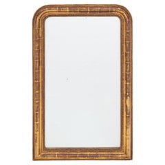 Antique Gold Louis Philippe Mirror, Hand-Carved Wood Frame, 1845