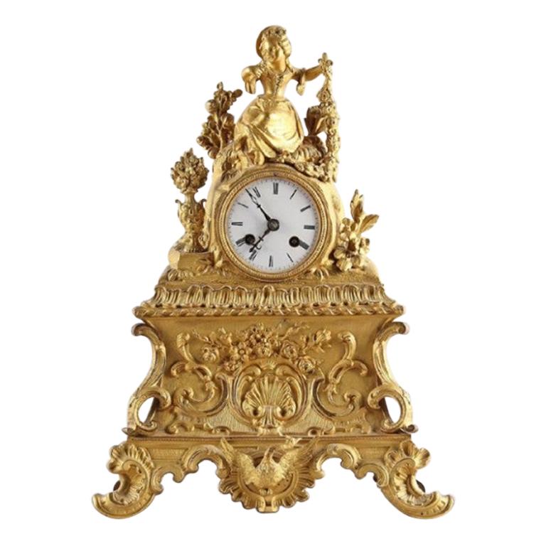 Antique gold Mantel Clock, circa 1910