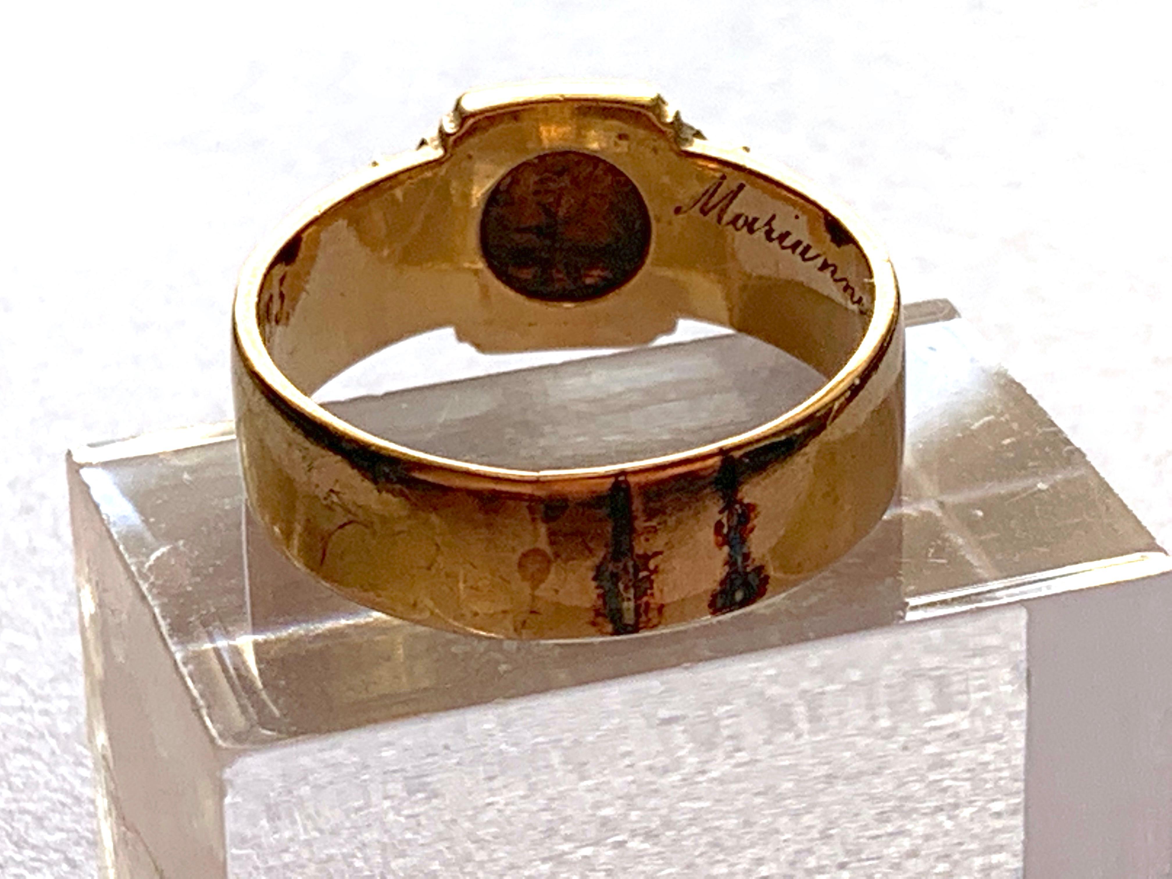 Antique Gold Memorial Ring For Sale 1