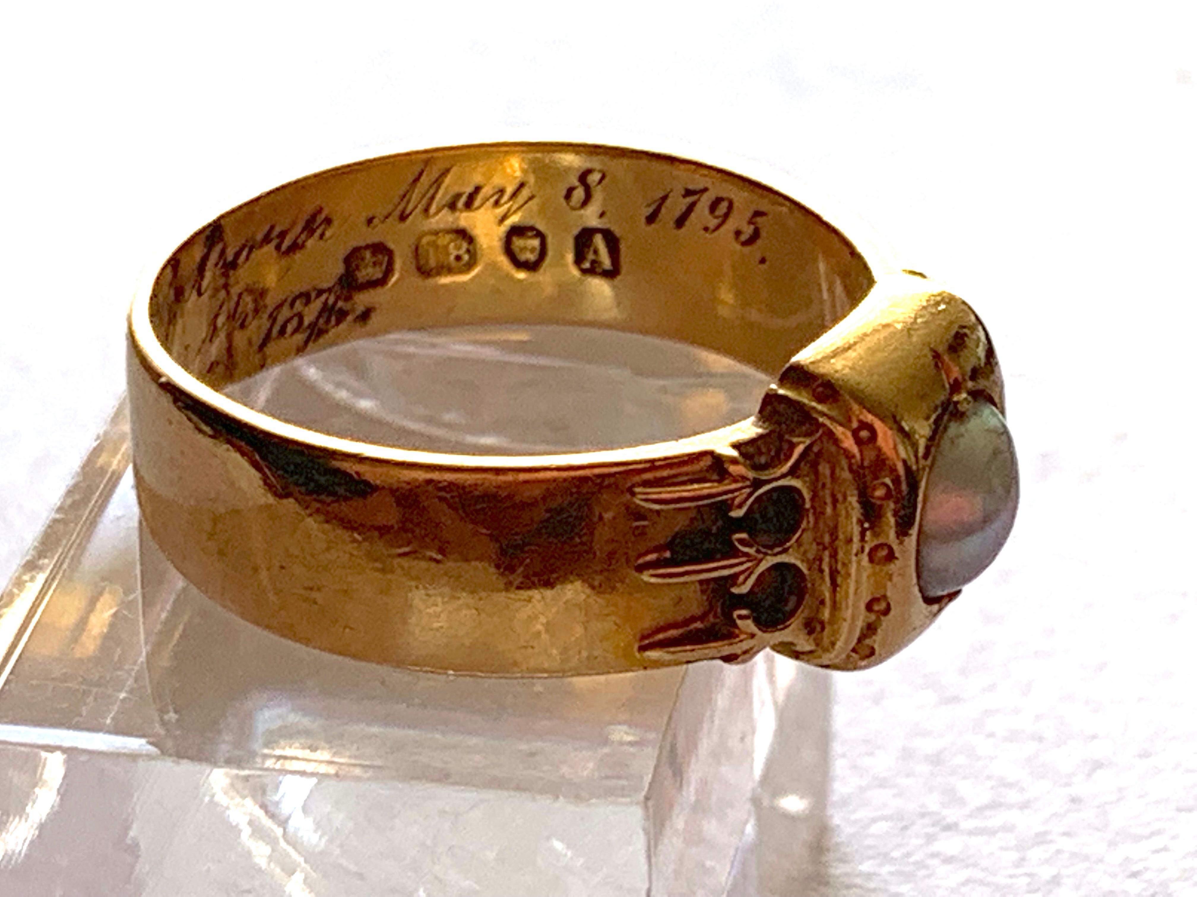 Antique Gold Memorial Ring For Sale 2