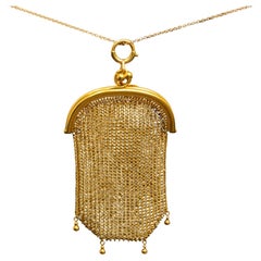 Antique Gold Mesh Coin Purse Circa 1890s