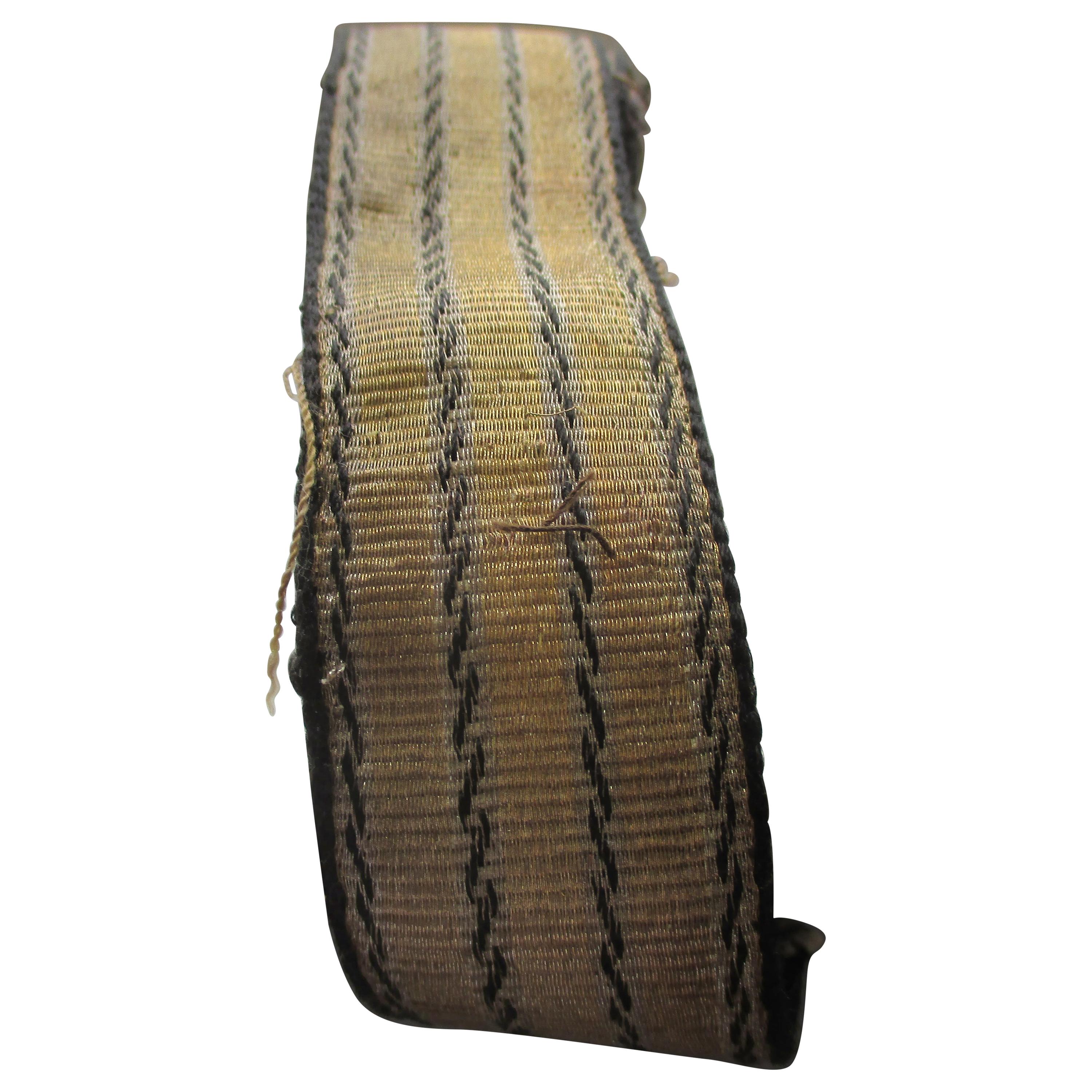 Antique Gold Metallic Threads Decorative Trim with Triangles Motif For