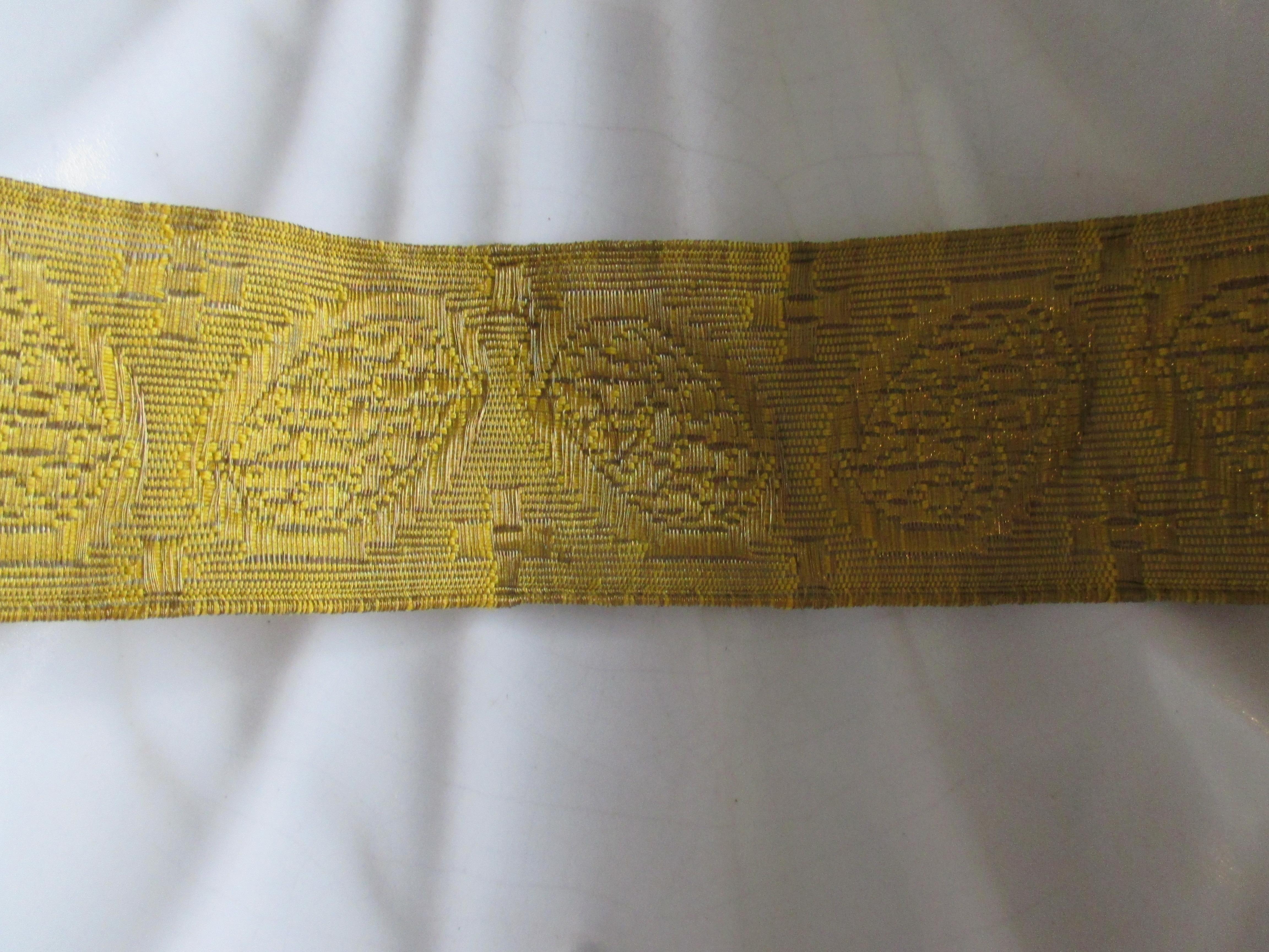 French Antique Gold Metallic Threads Decorative Trim with High Relief