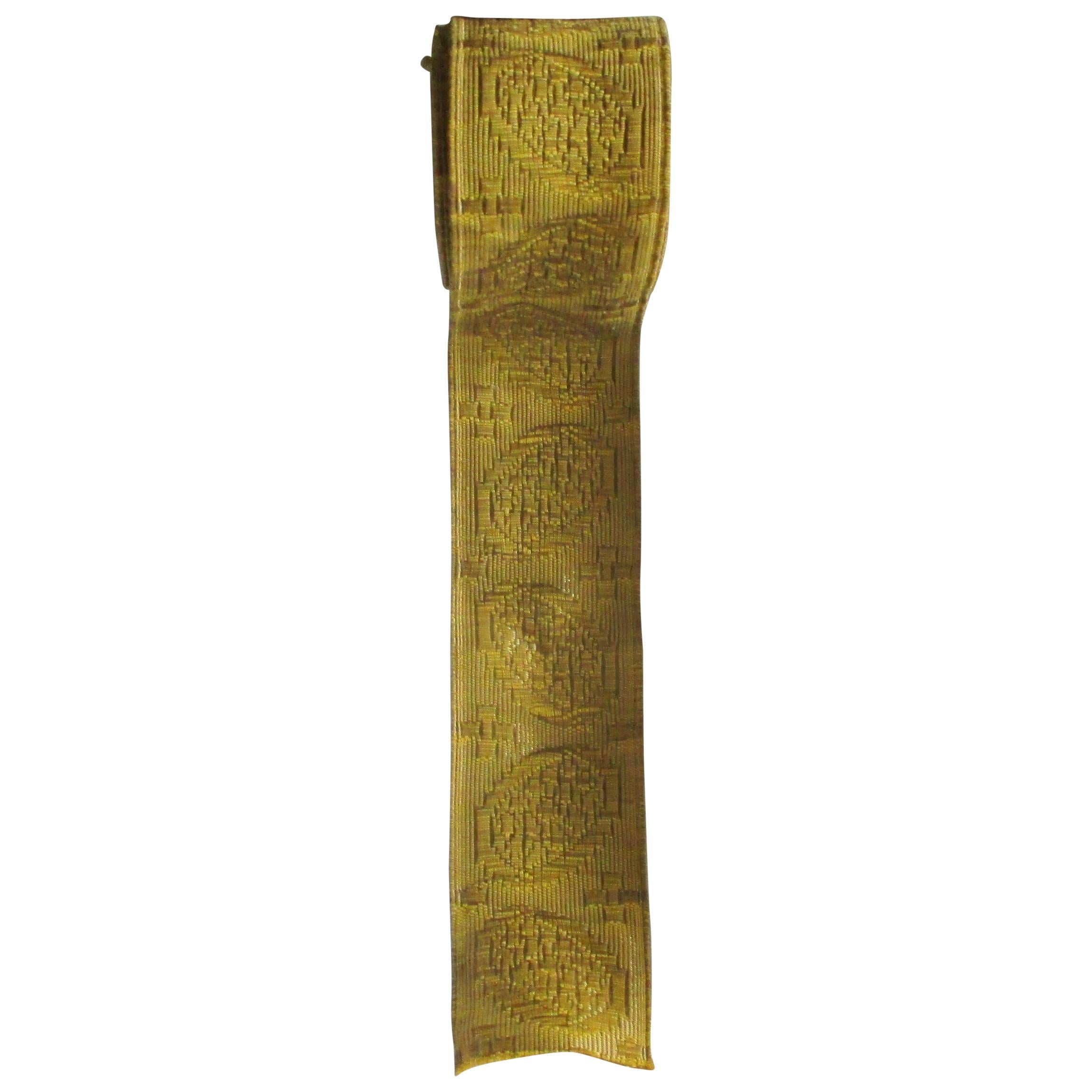 Antique Gold Metallic Threads Decorative Trim with High Relief