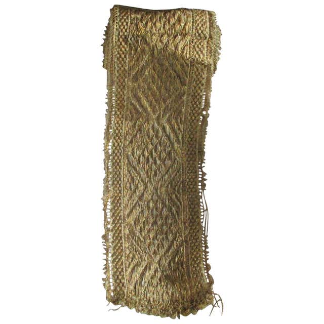 Antique Gold Metallic Threads Decorative Trim with Triangles Motif For ...