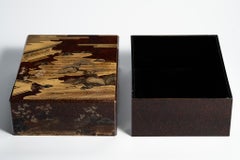 Antique Gold Nashiji Maki-e Document Box, Hatsune Landscape