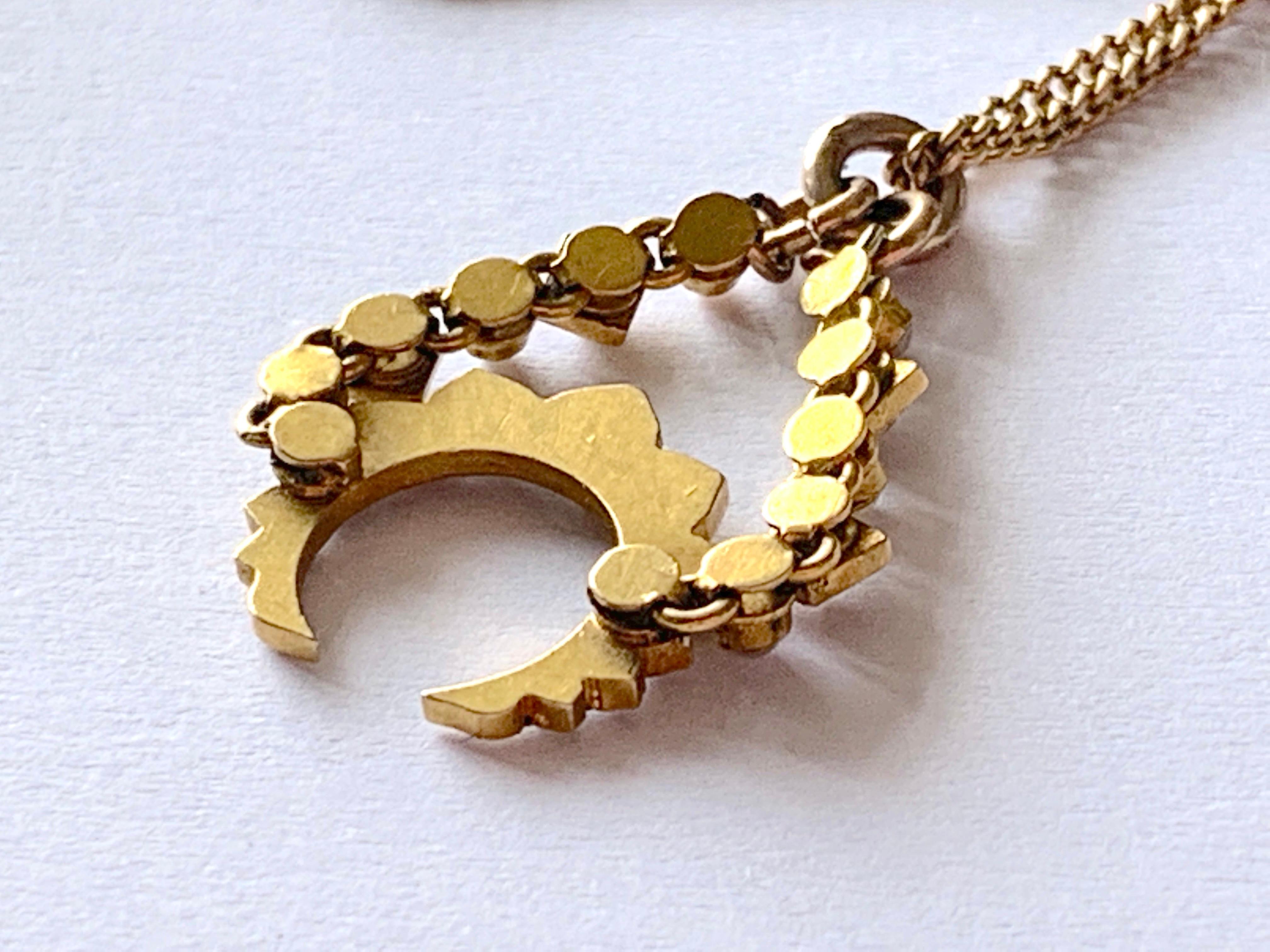 Antique 22ct Gold Pendant  with 9ct Gold Chain  For Sale 5