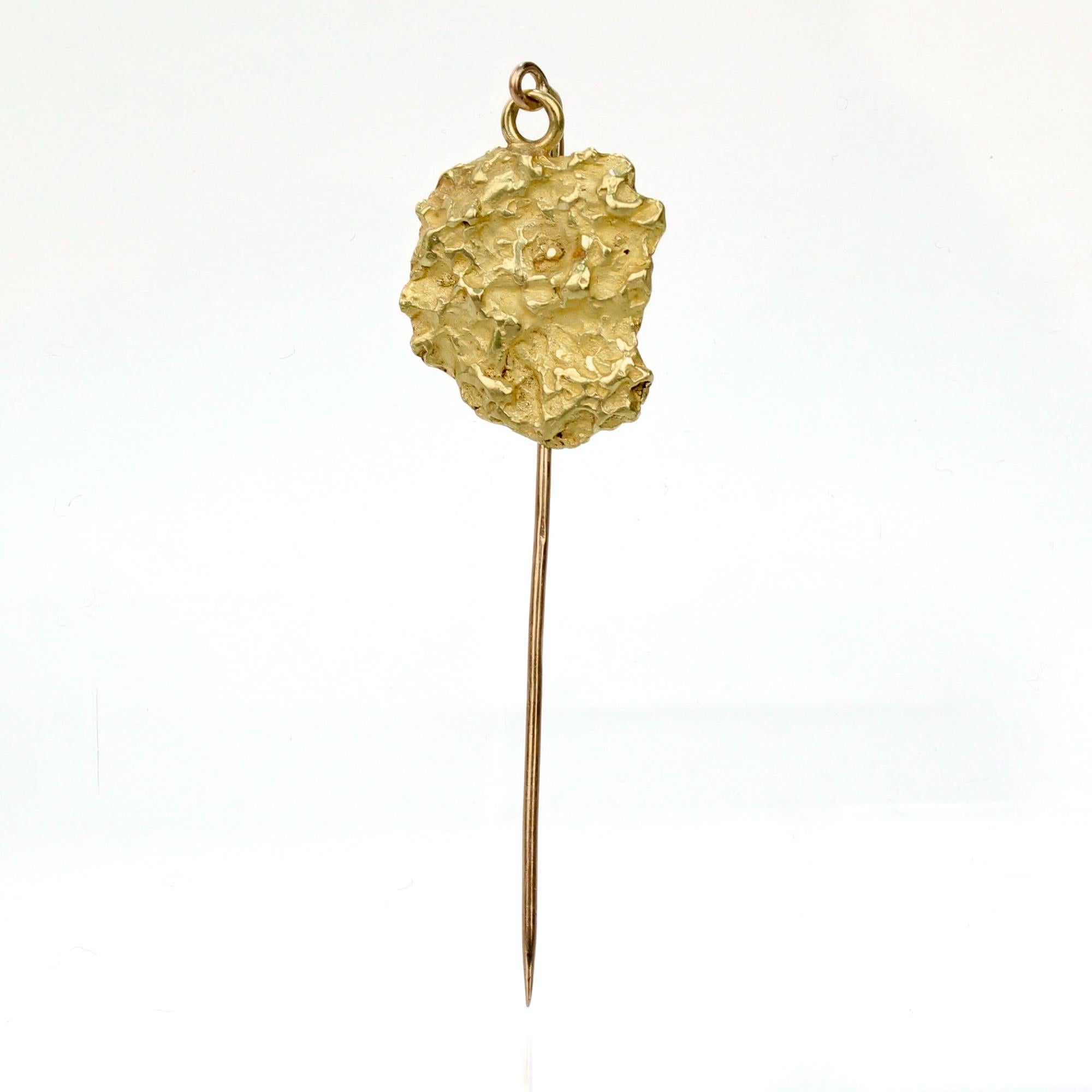 Retro Antique Gold Nugget Stick Pin For Sale