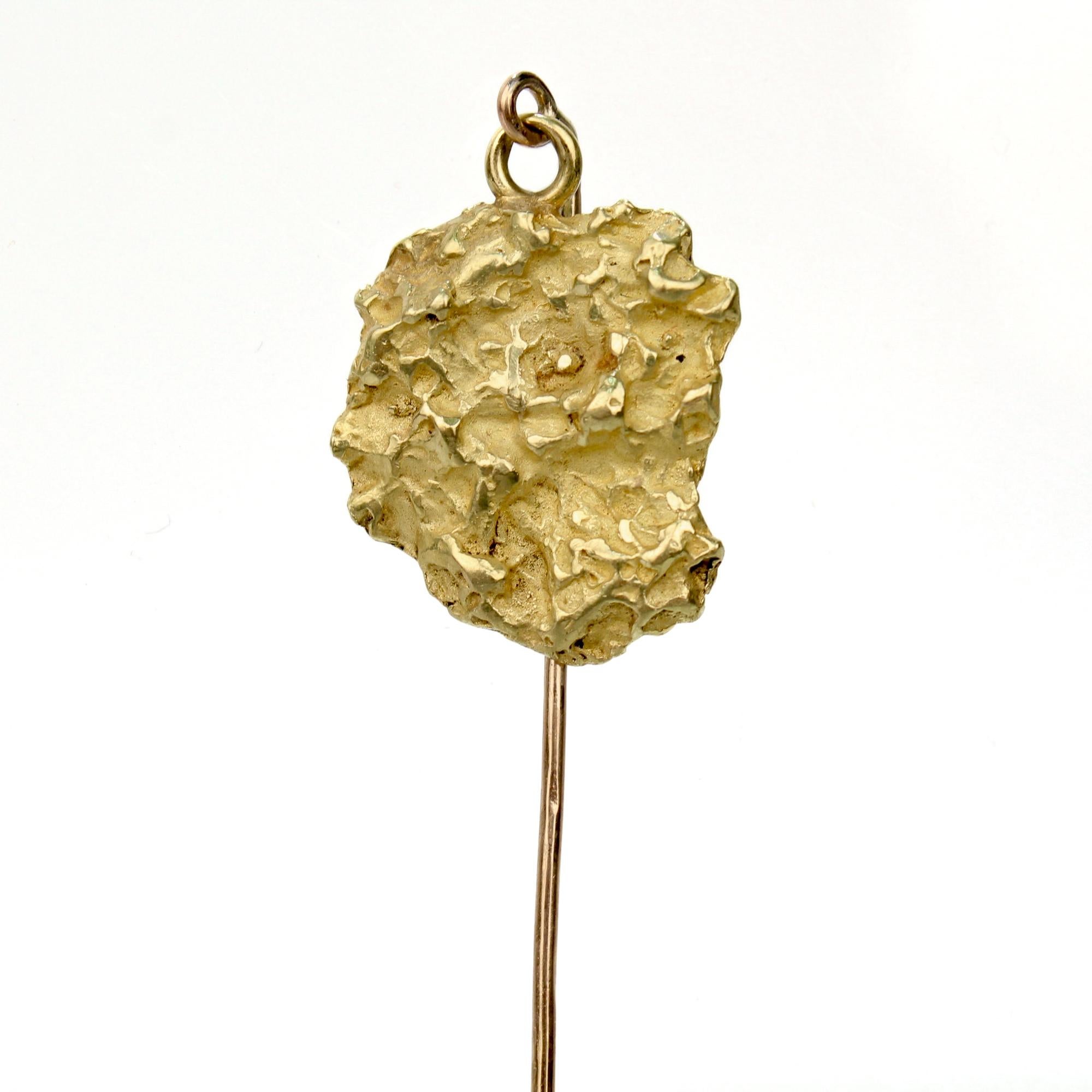 Antique Gold Nugget Stick Pin In Good Condition For Sale In Philadelphia, PA