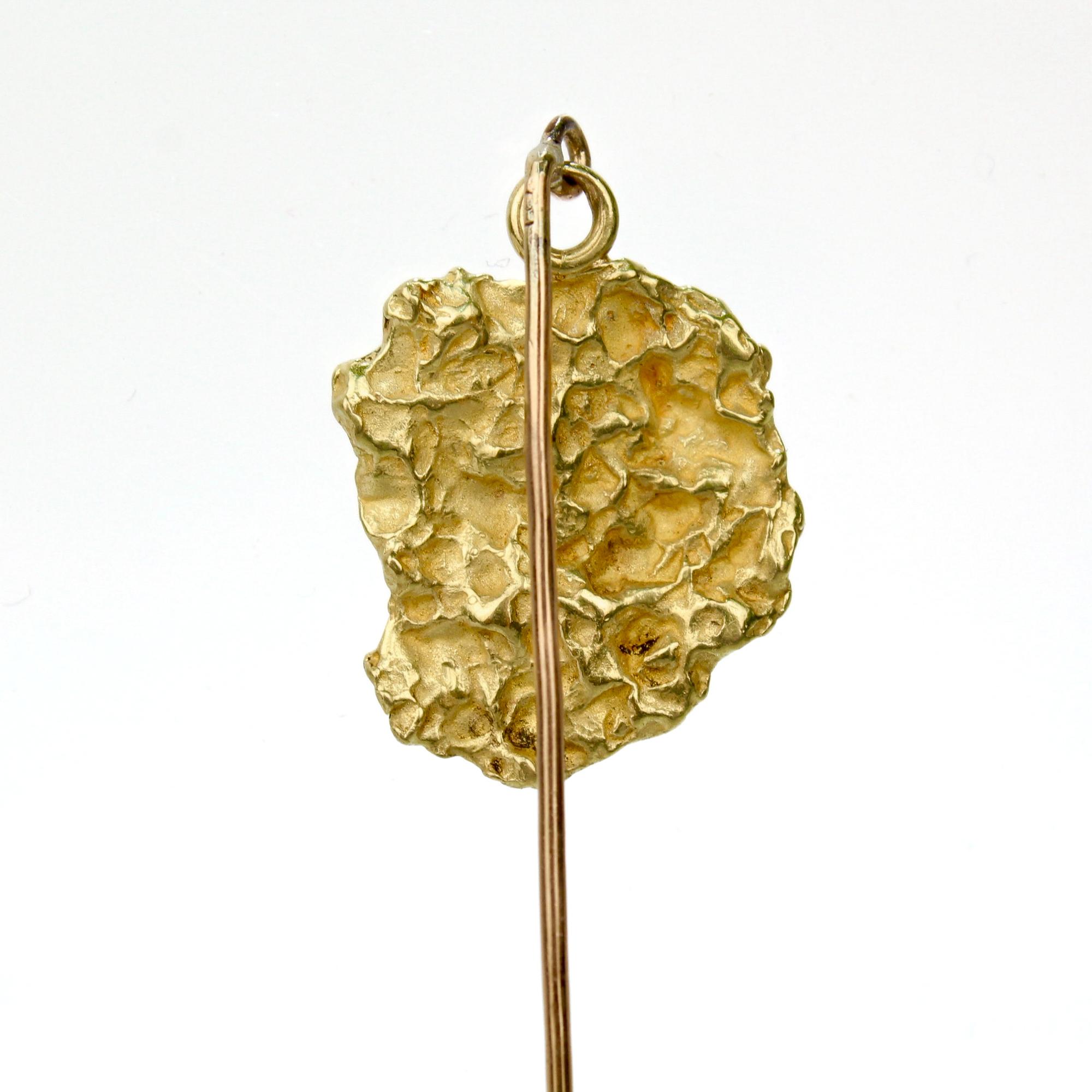 Antique Gold Nugget Stick Pin For Sale 1