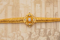 Antique Gold Opal and Diamond Bracelet Victorian 19th Century Ladies 21K Heavy