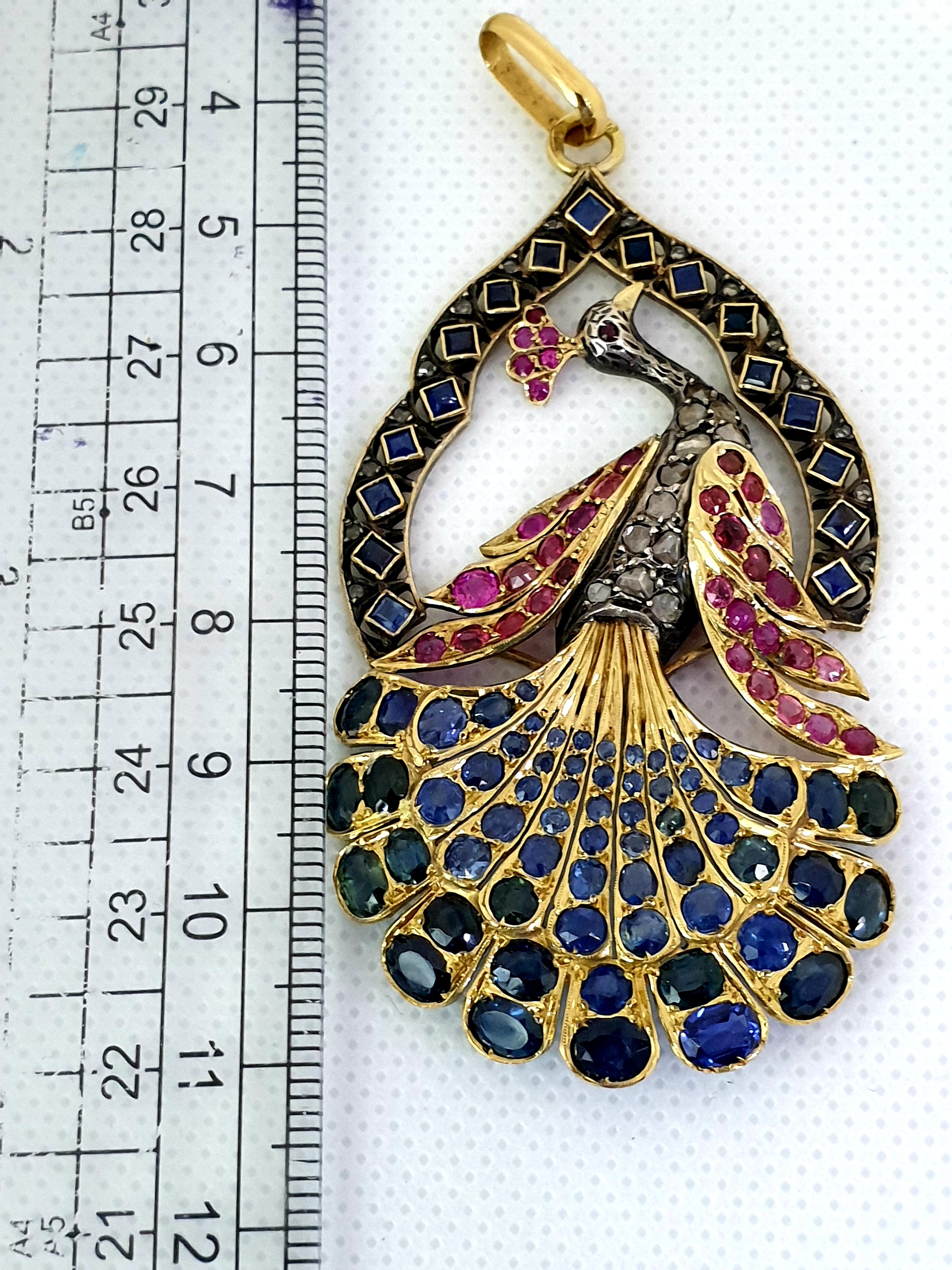 peacock pendant gold