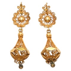 Antique gold pendant earrings