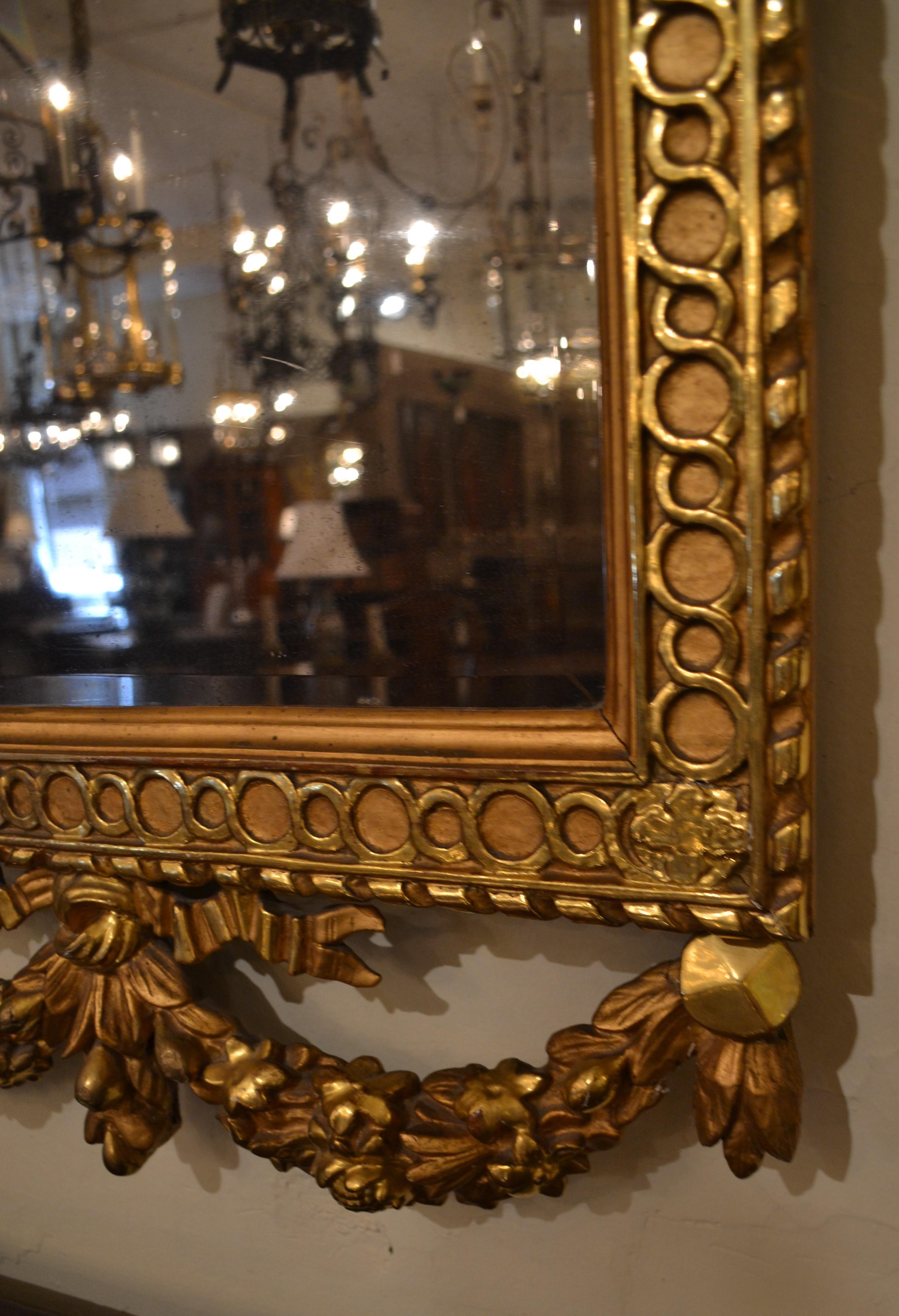 Anglais Miroir de pilier ancien en or en vente