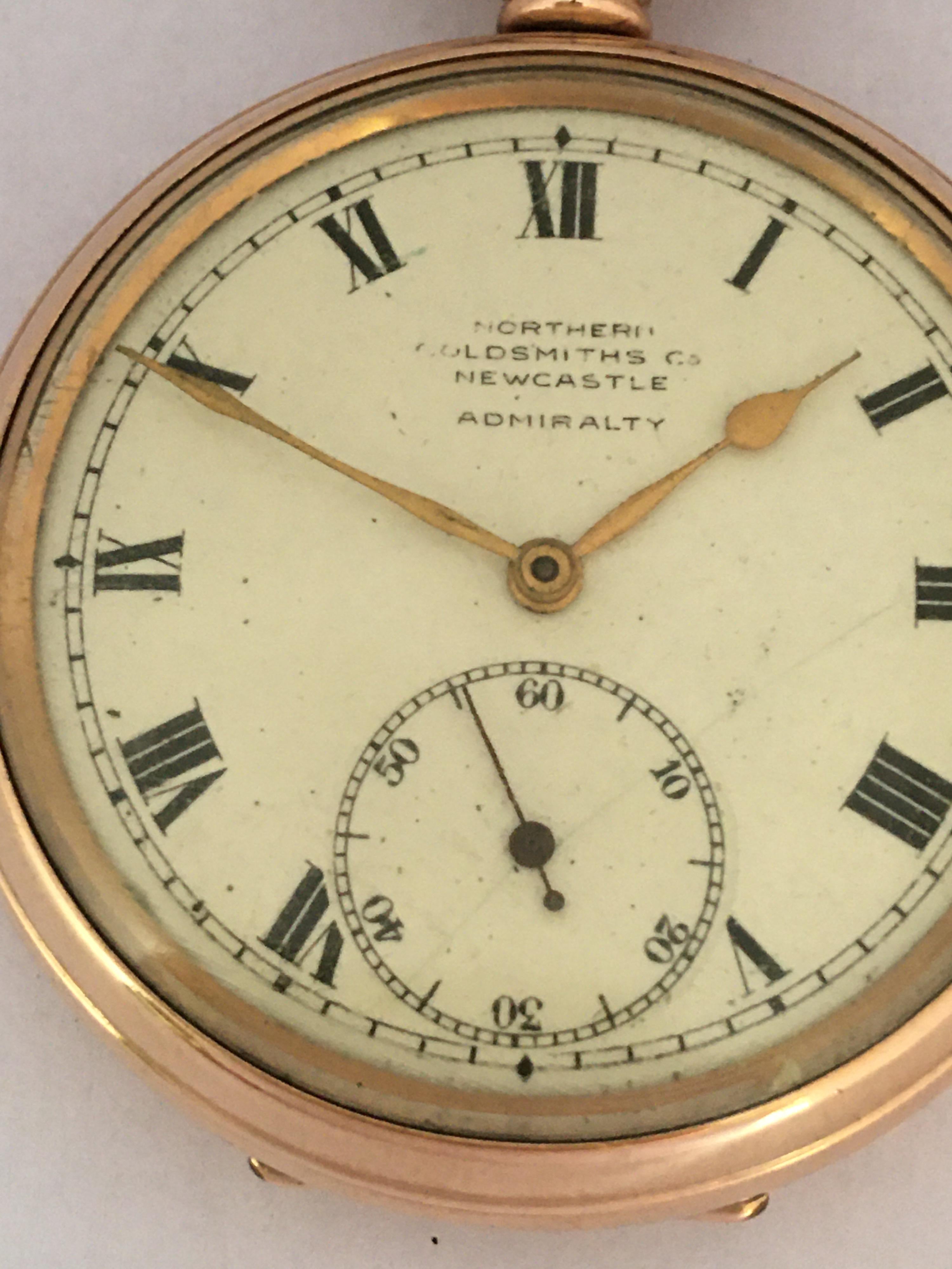 Antique Gold-Plated Dennison Case Swiss Hand Winding Pocket Watch For Sale 4
