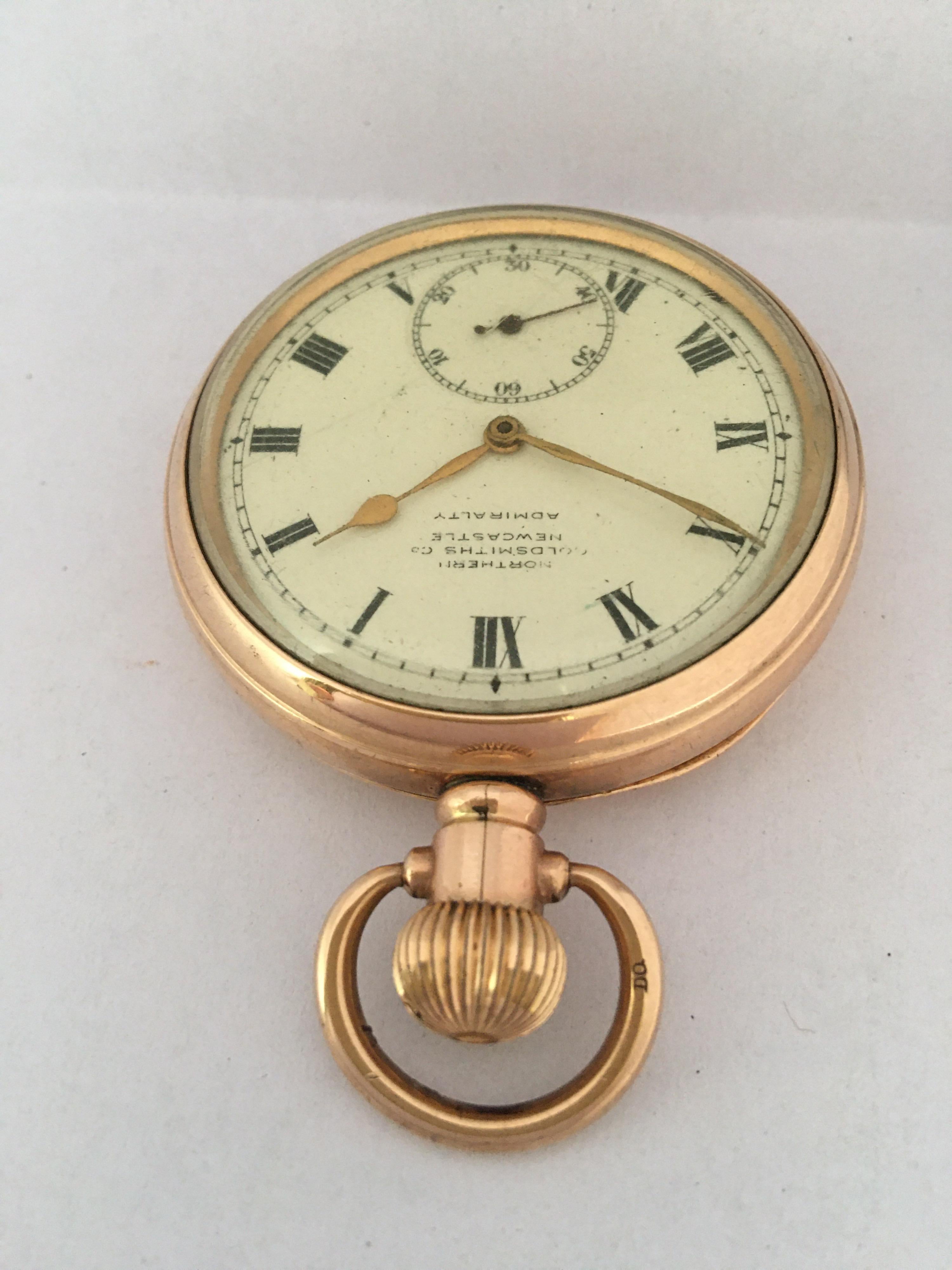Antique Gold-Plated Dennison Case Swiss Hand Winding Pocket Watch For Sale 5