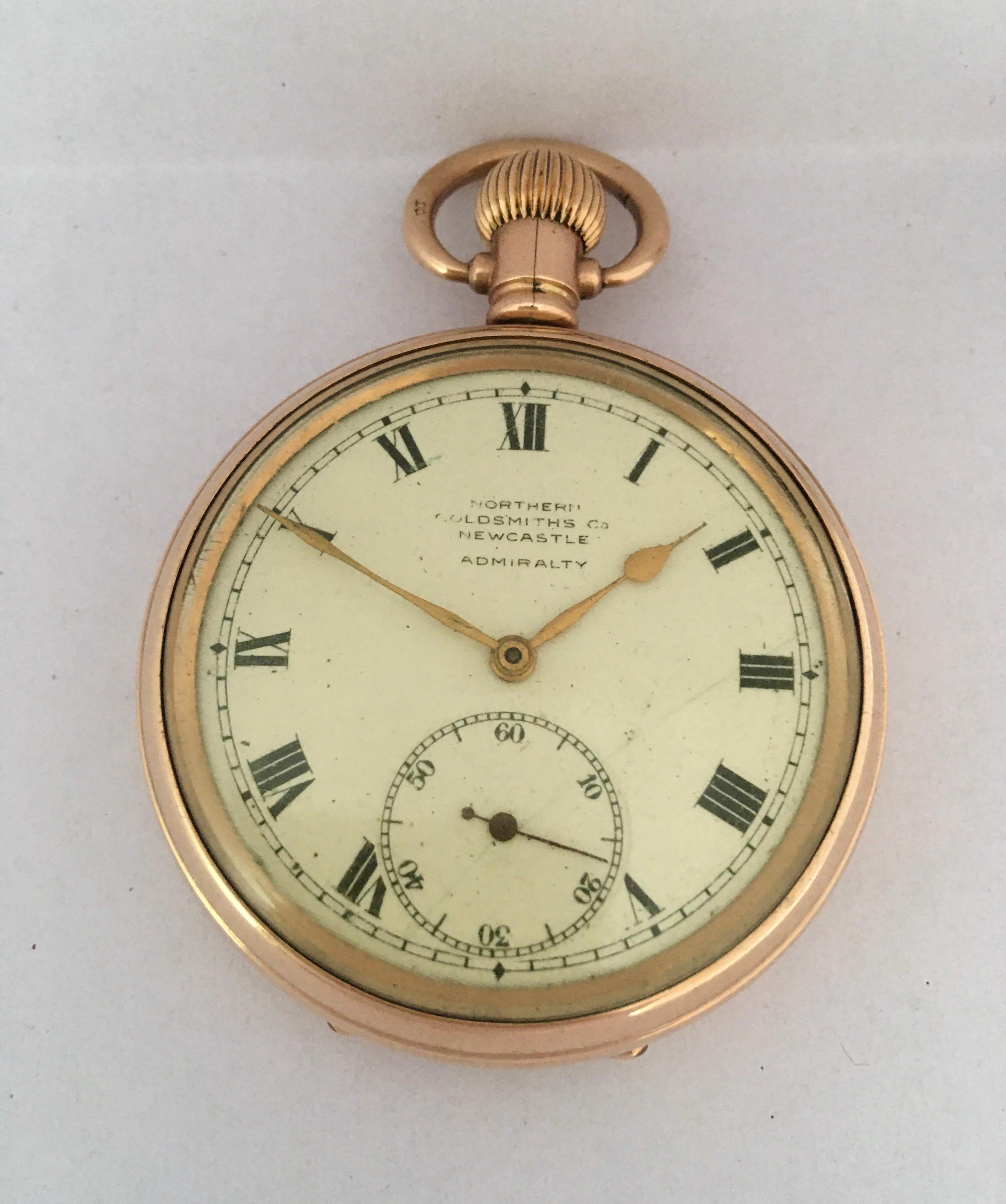 Antique Gold-Plated Dennison Case Swiss Hand Winding Pocket Watch For Sale 8