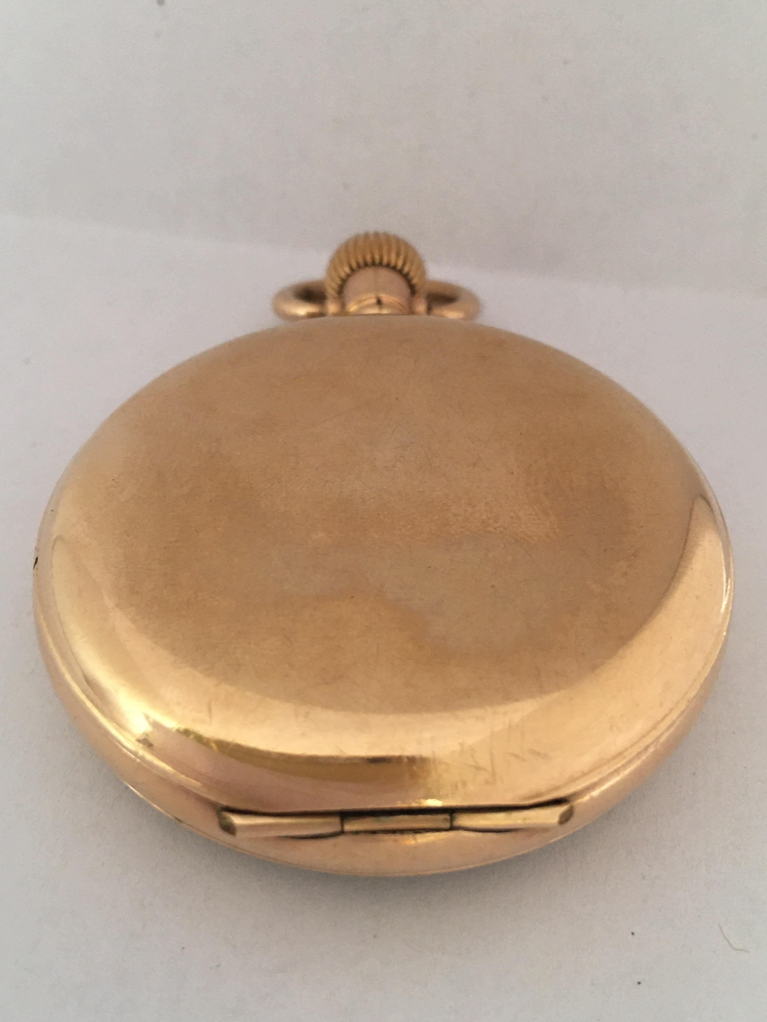 Antique Gold-Plated Dennison Case Swiss Hand Winding Pocket Watch For Sale 9