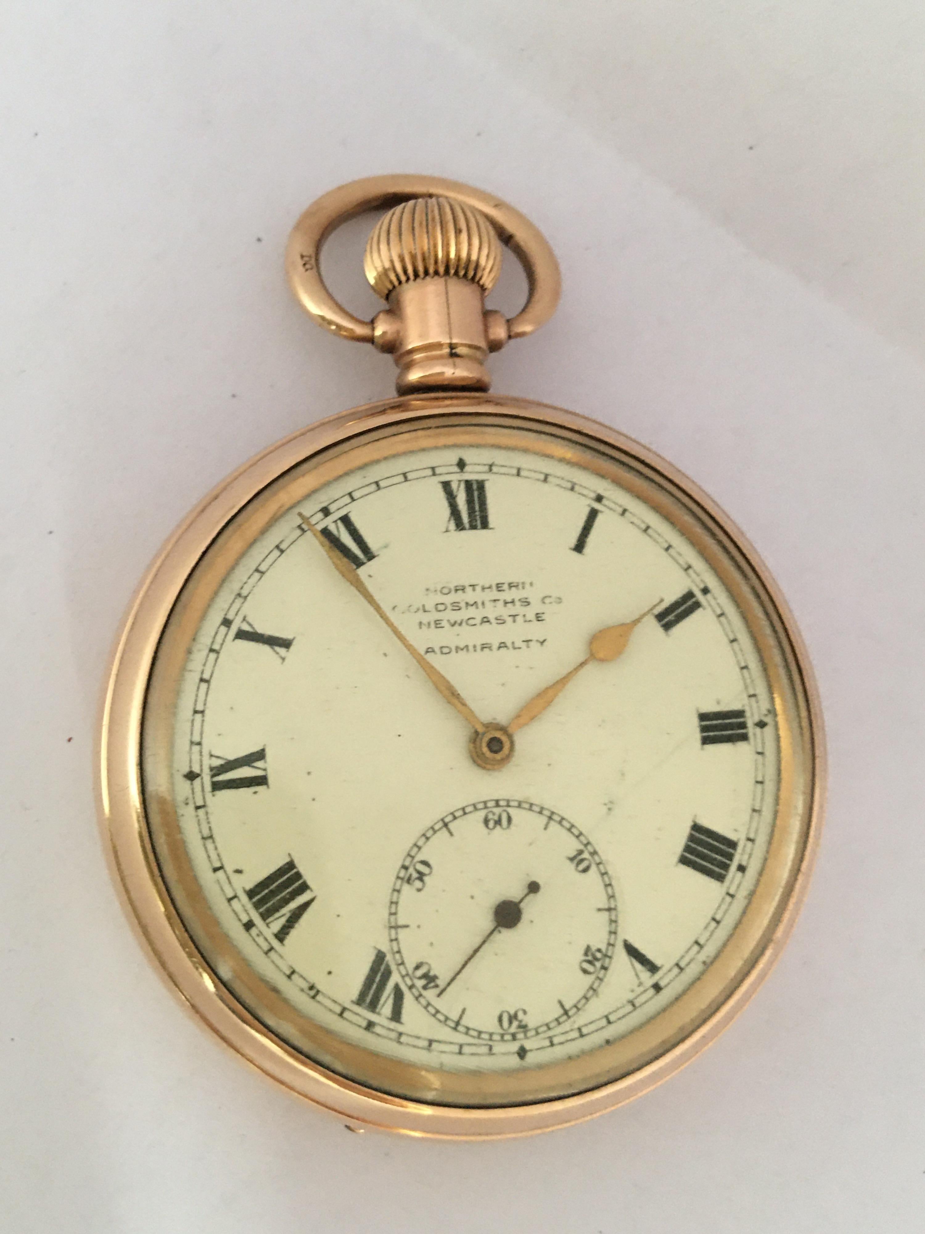 Antique Gold-Plated Dennison Case Swiss Hand Winding Pocket Watch For Sale 10