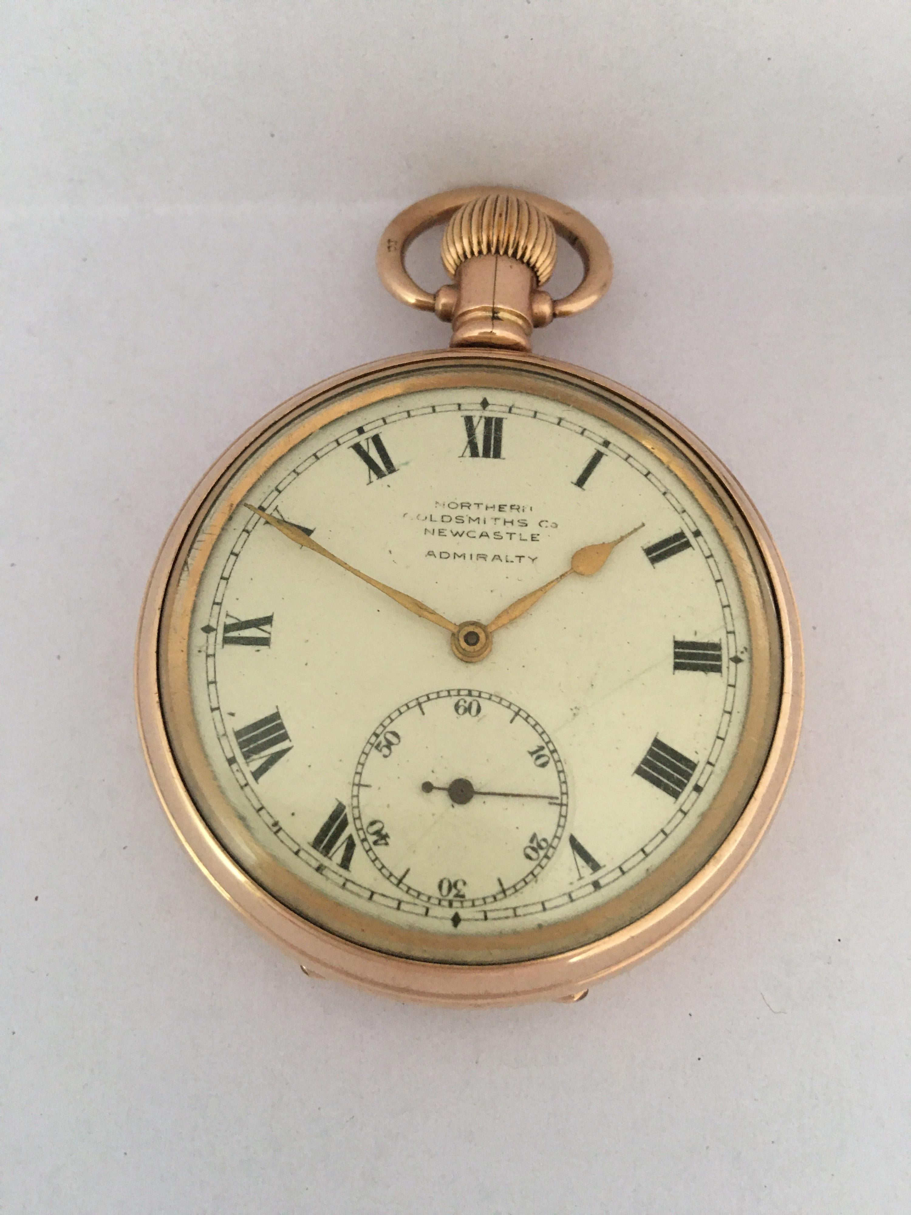 Antique Gold-Plated Dennison Case Swiss Hand Winding Pocket Watch For Sale 13