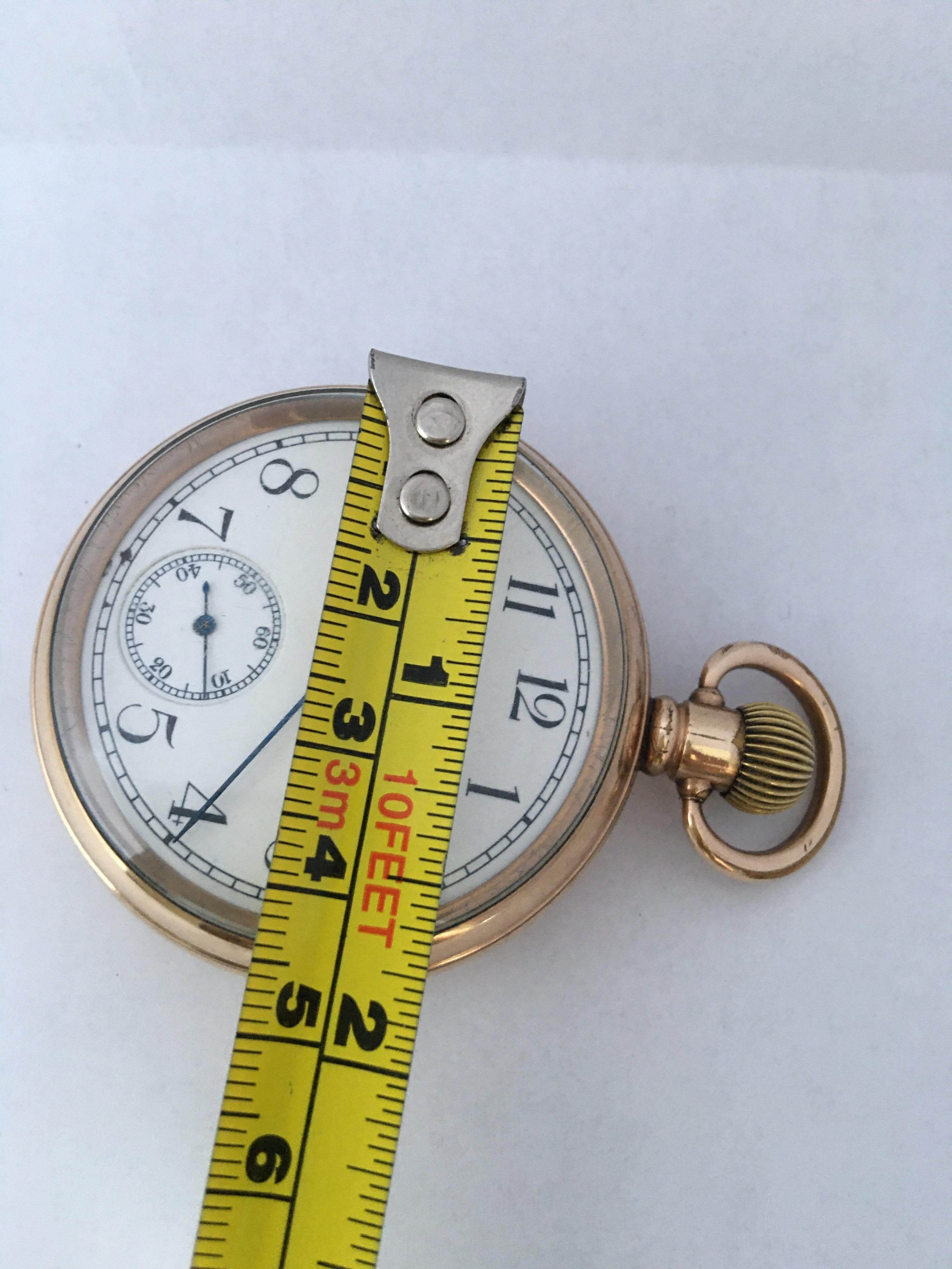Antique Gold-Plated Dennison Case Waltham U.S.A Hand-Winding Pocket Watch For Sale 2