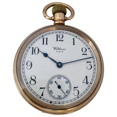 Antique Gold-Plated Dennison Case Waltham U.S.A Hand-Winding Pocket Watch