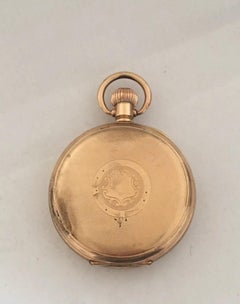 Antique Gold-Plated Dennison Cased Pocket Watch Signed "State"