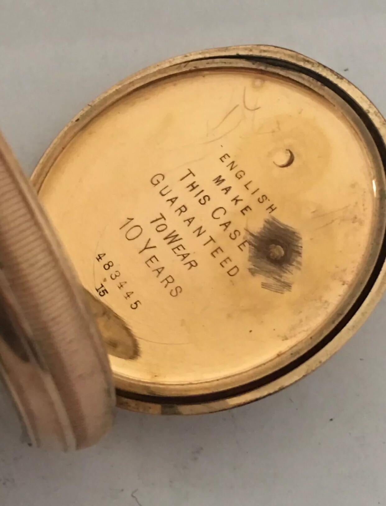 Antique Gold-Plated Dennison Cased Pocket Watch Signed 
