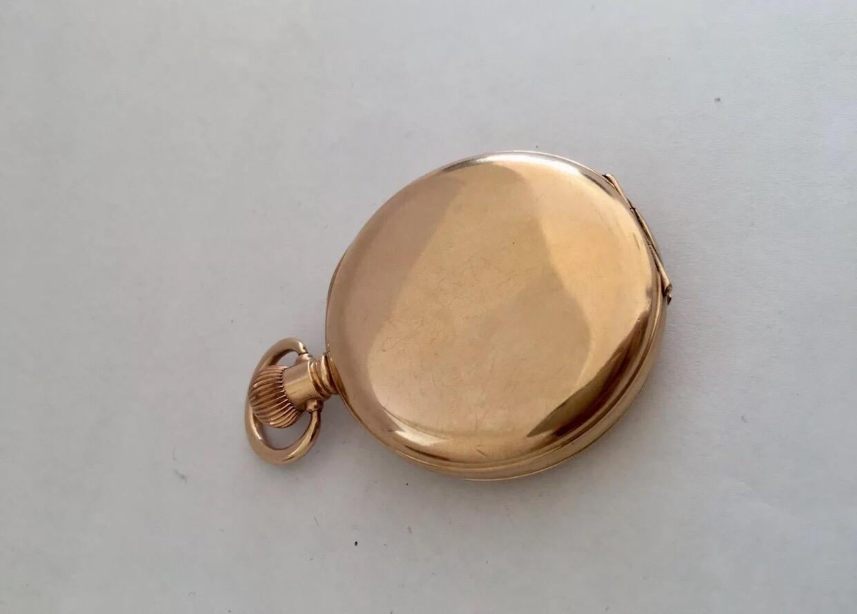 Antique Gold-Plated Dennison Cased Swiss Made Half Hunter Pocket Watch For Sale 1