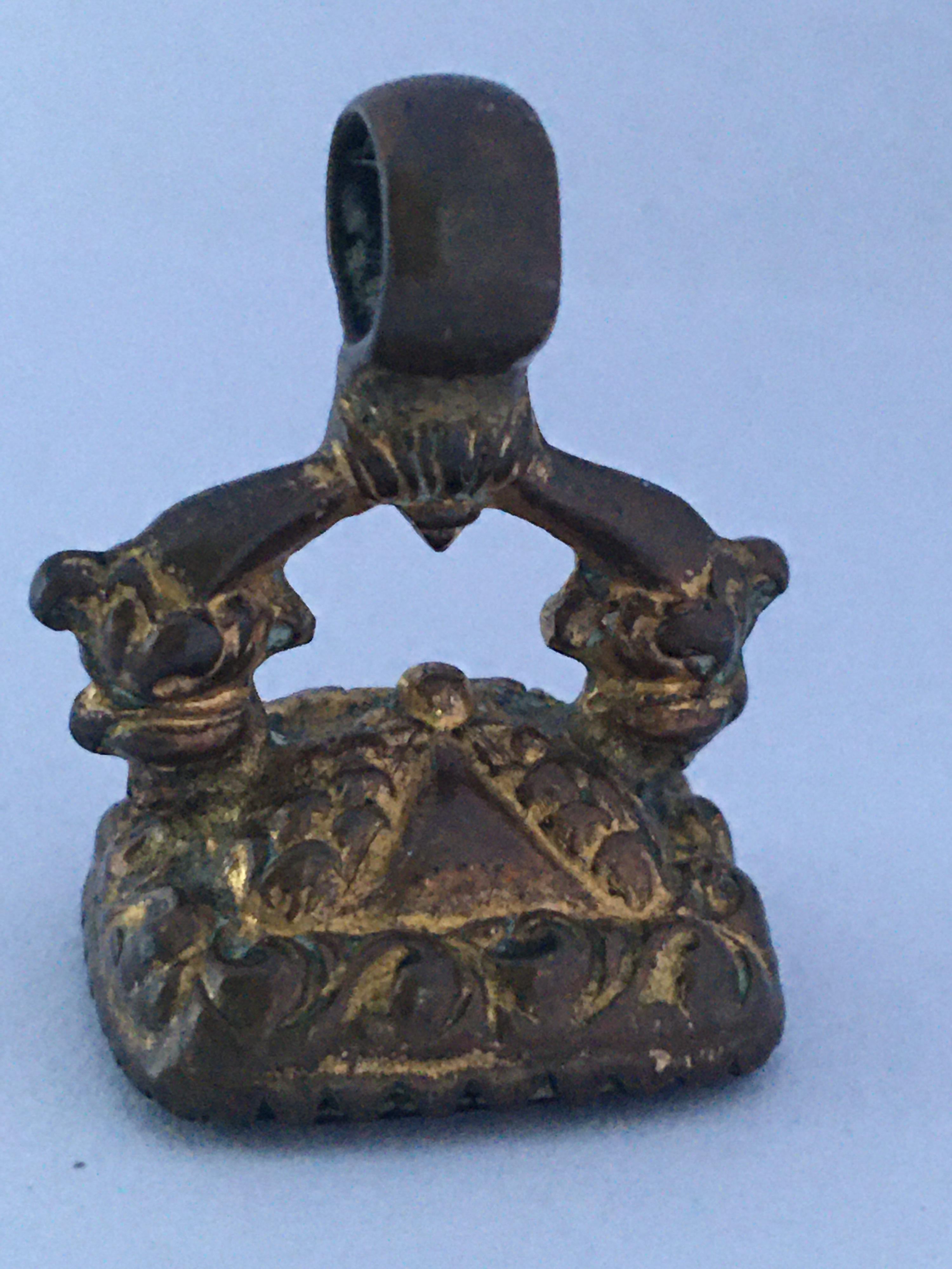 Antique Gold-Plated Fronted Ornate Fob Seal For Sale 3