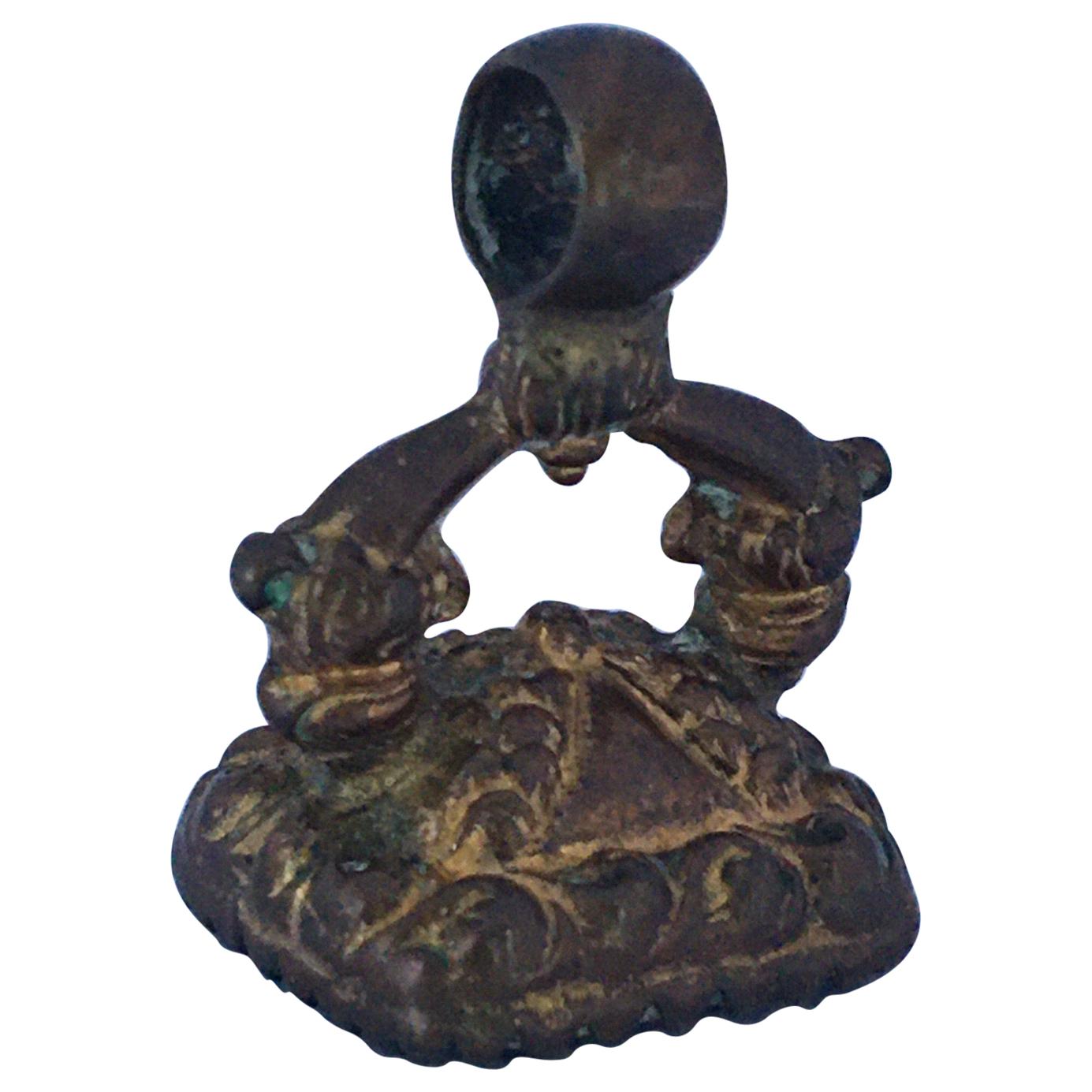 Antique Gold-Plated Fronted Ornate Fob Seal For Sale