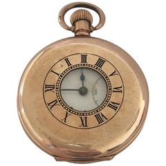 Antique Gold-Plated Half Hunter Dennison Case Pocket Watch