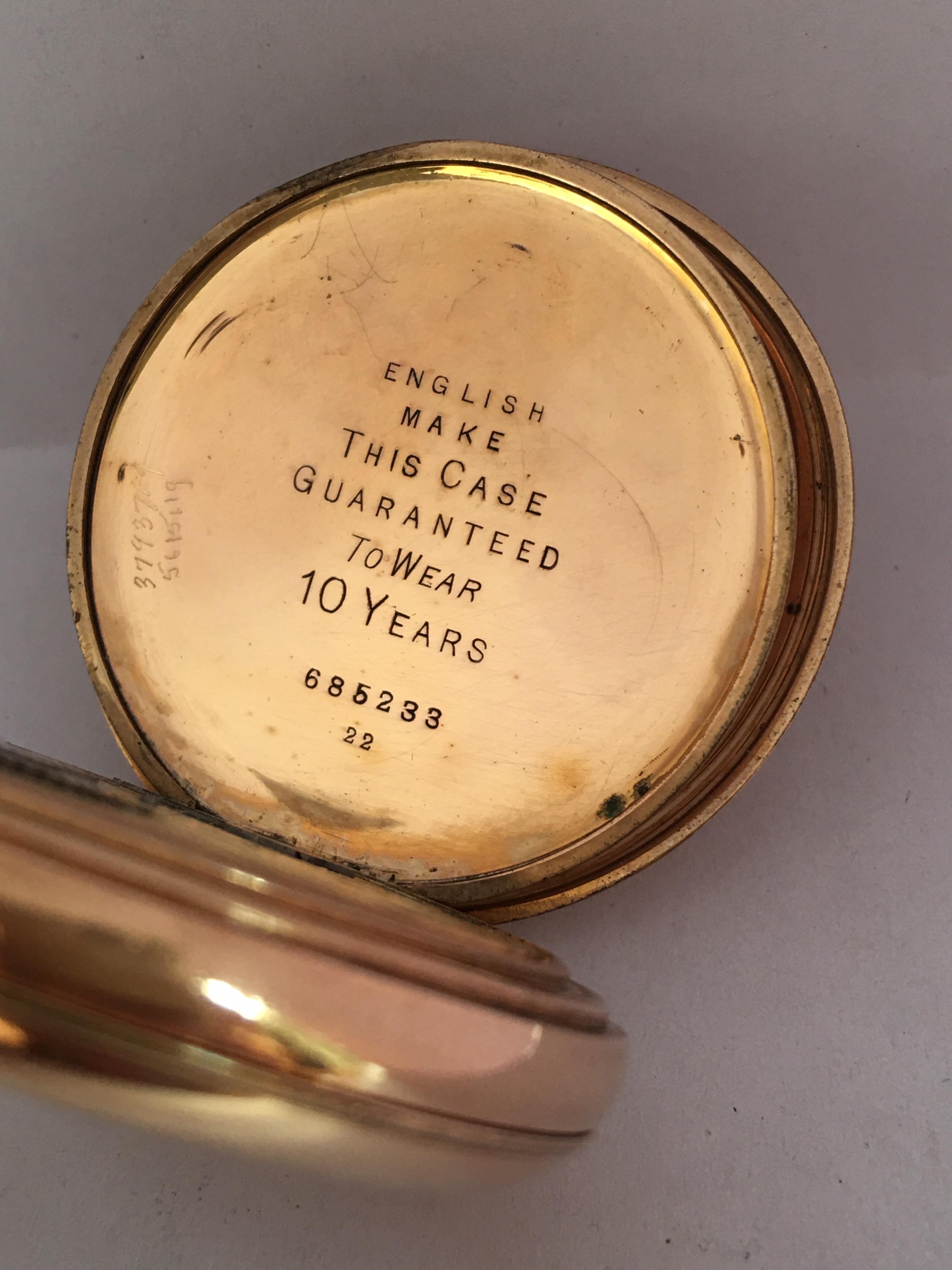 Antique Gold-Plated Half Hunter Dennison Cased Keyless Lever Omega Pocket Watch 1