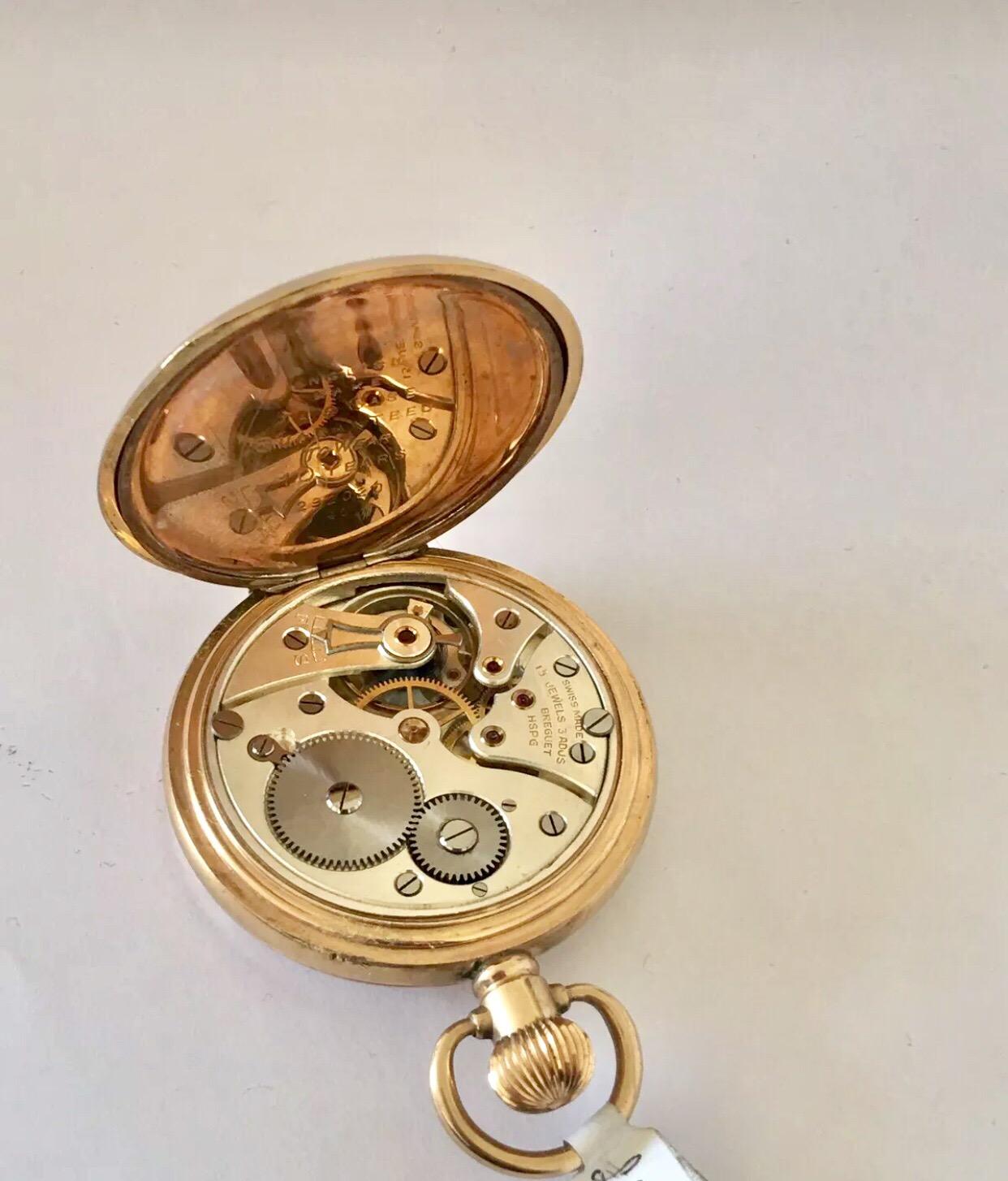 Women's or Men's Antique Gold-Plated Half Hunter Pocket Watch Signed Cox & Son, GT Yarmouth