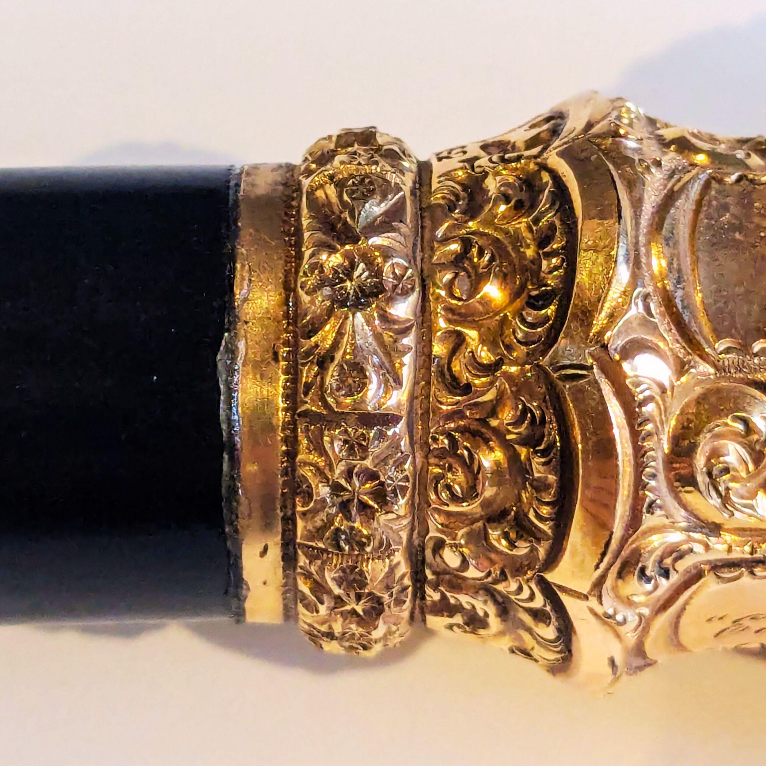 Antique Gold Plated  Knob Head Handle Wooden Walking Stick Cane 1
