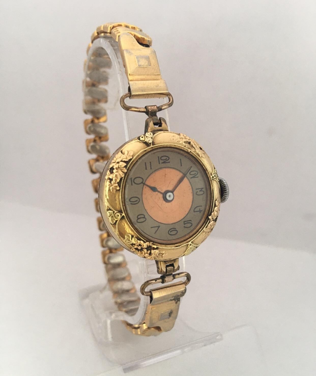 Antique Gold-Plated Ladies Mechanical Trench Watch 6