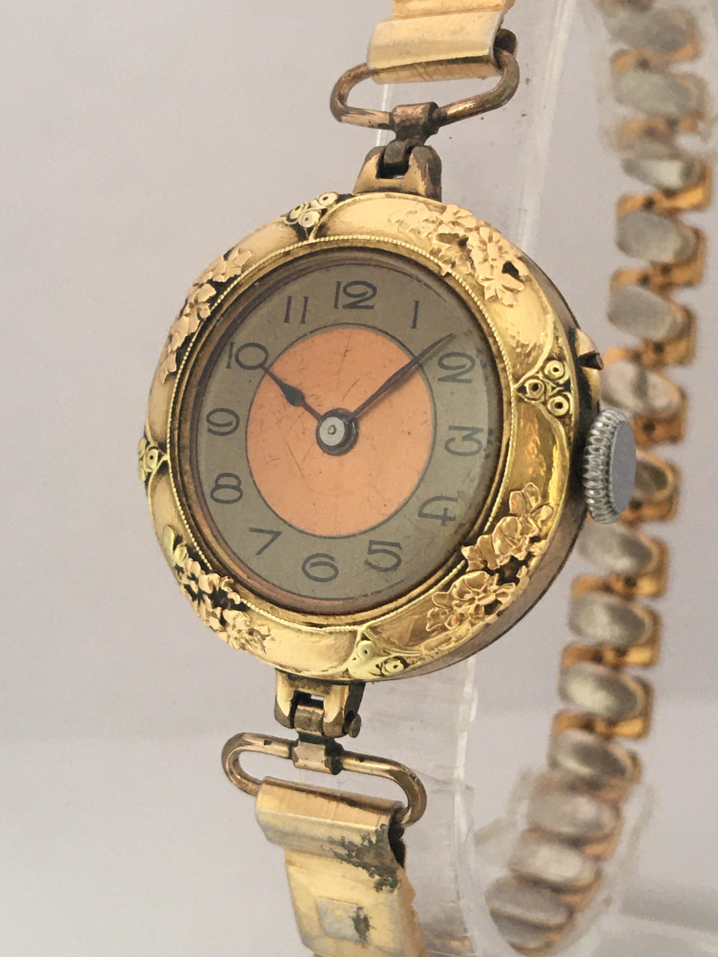 Antique Gold-Plated Ladies Mechanical Trench Watch 7
