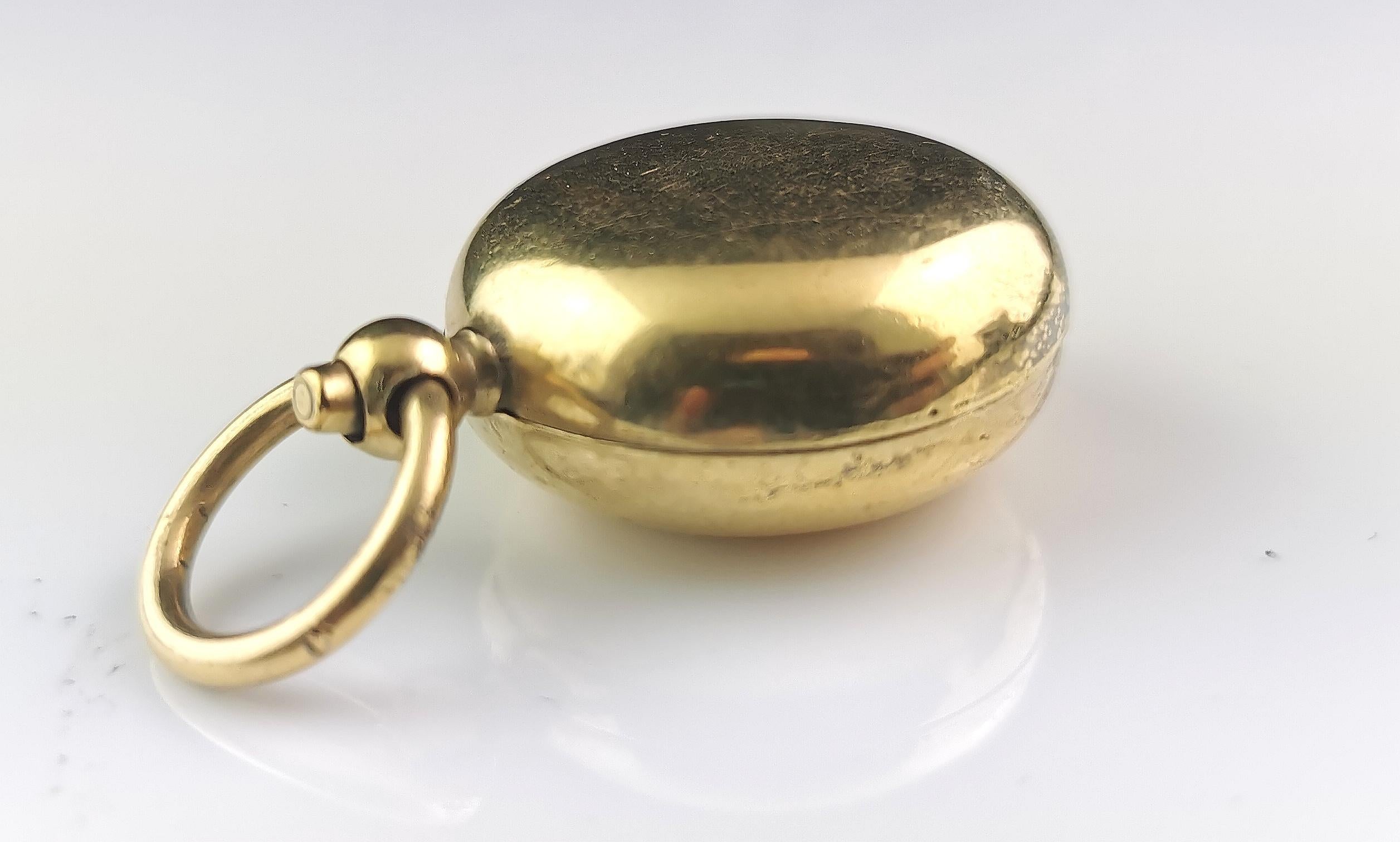 Women's or Men's Antique gold plated sovereign case, pendant, coin holder 