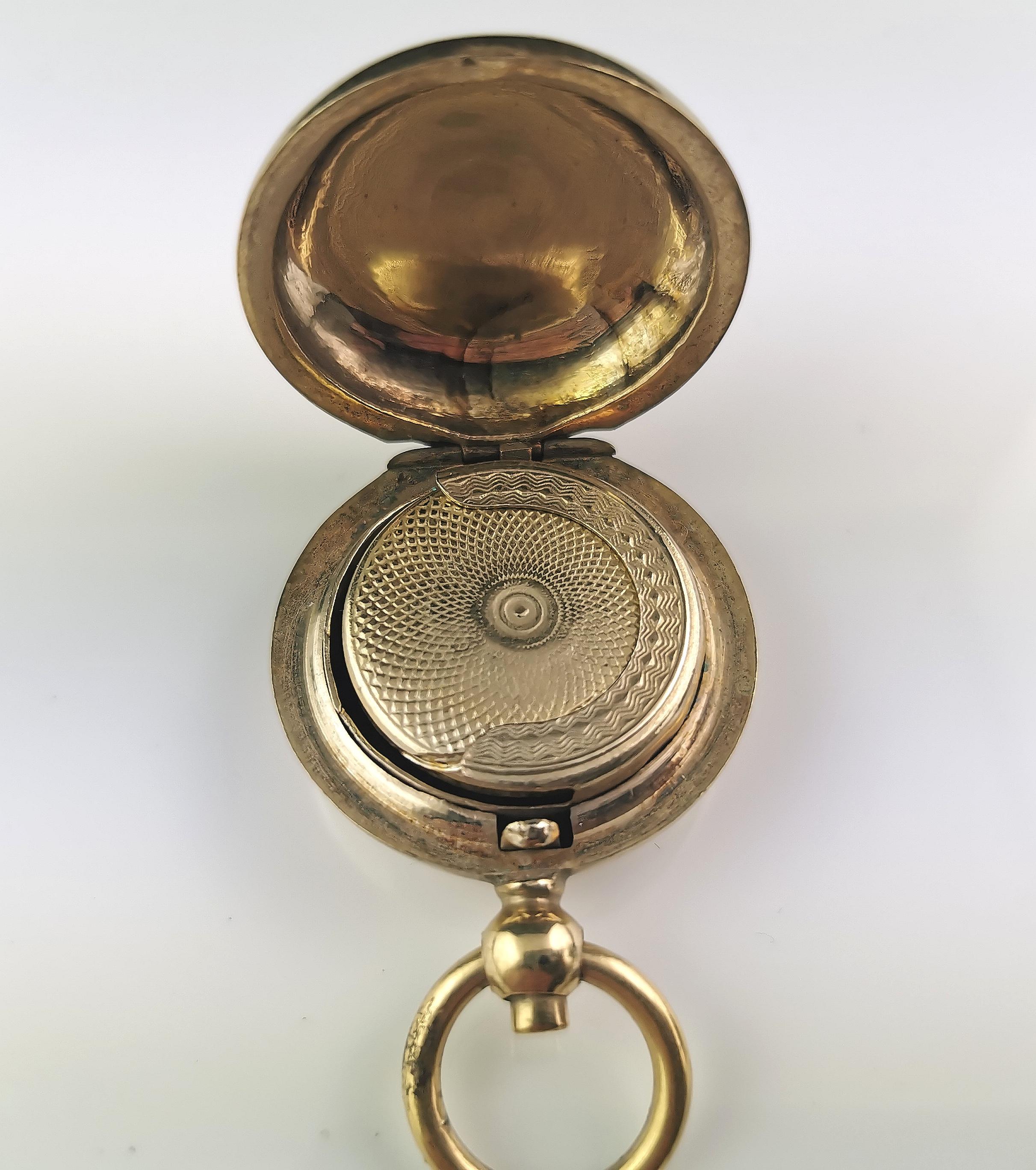 Antique gold plated sovereign case, pendant, coin holder  1