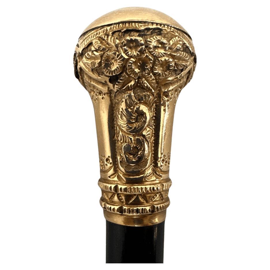 Antique Gold Plated Walking Stick Cane  Year 1832